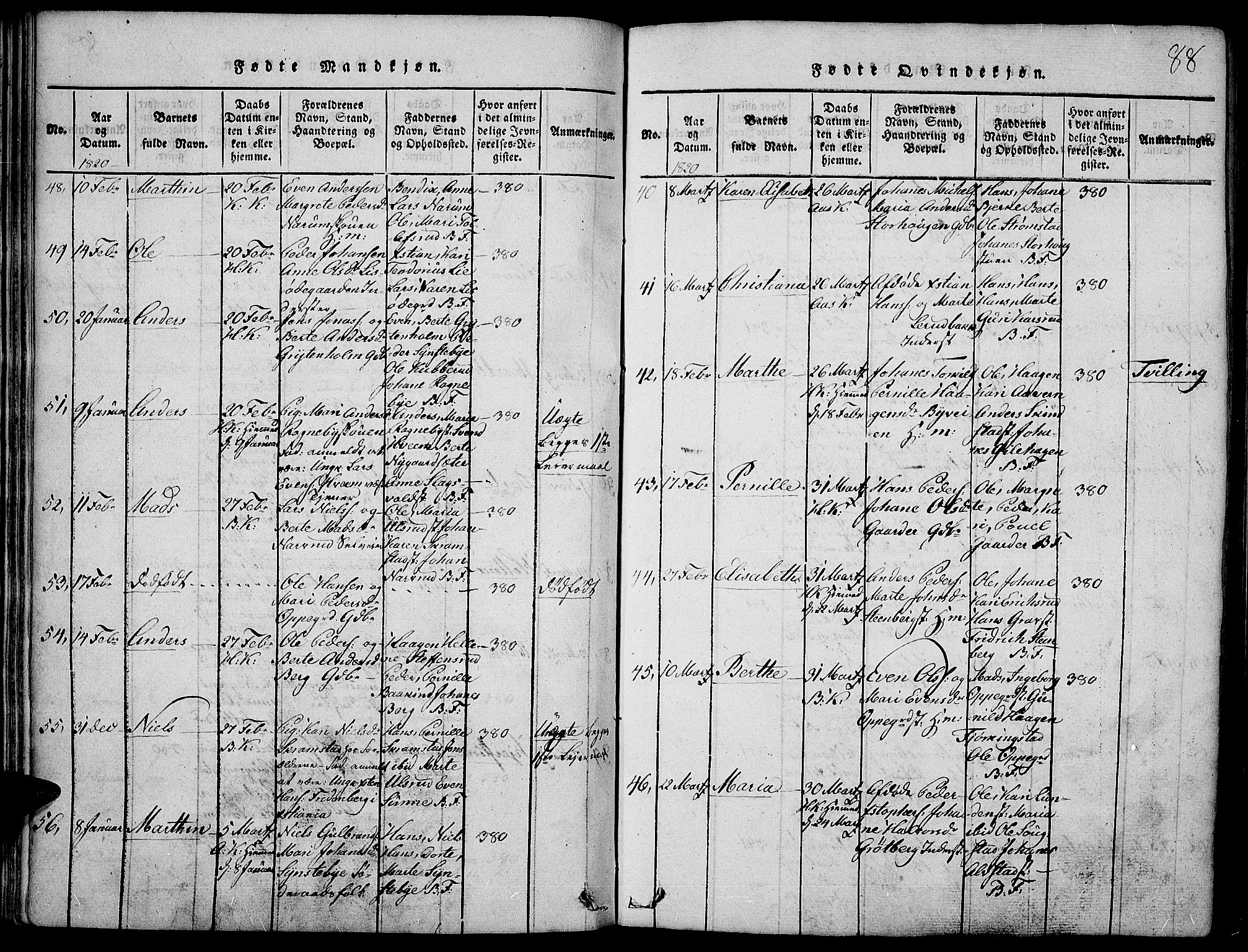 Toten prestekontor, AV/SAH-PREST-102/H/Ha/Haa/L0009: Parish register (official) no. 9, 1814-1820, p. 88