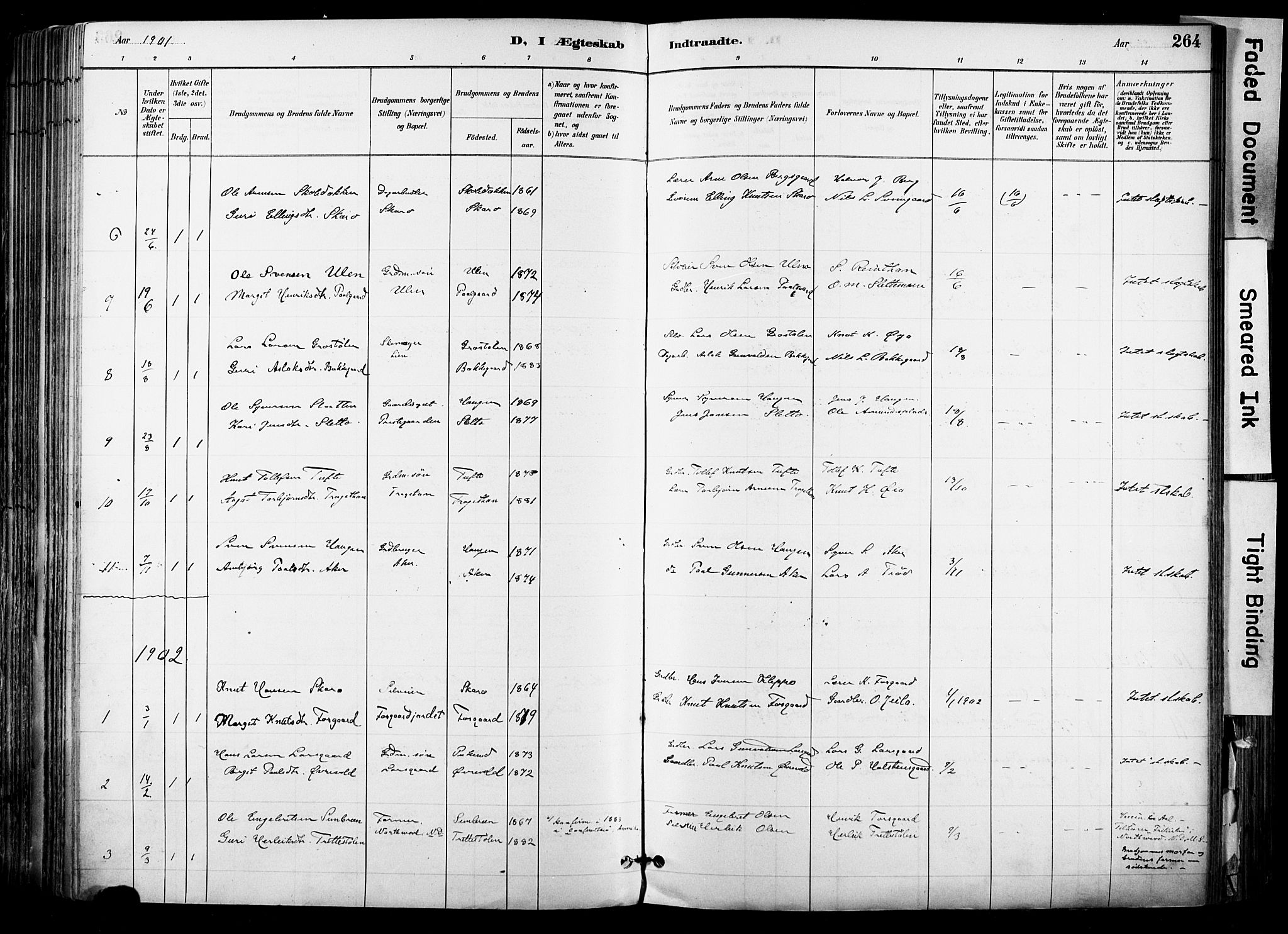 Hol kirkebøker, AV/SAKO-A-227/F/Fa/L0003: Parish register (official) no. I 3, 1887-1918, p. 264