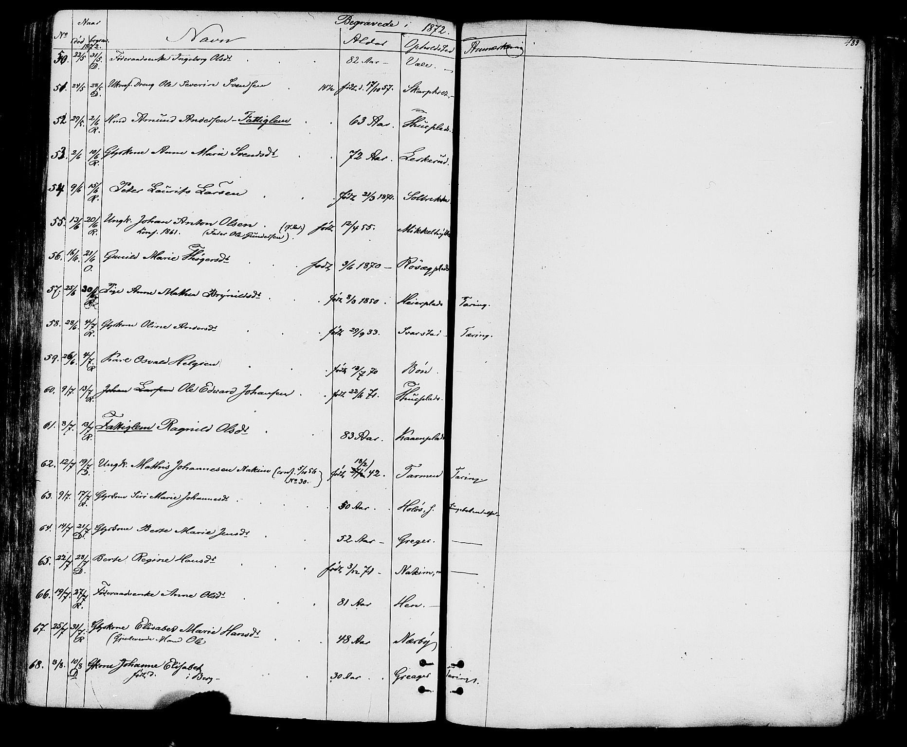 Rakkestad prestekontor Kirkebøker, AV/SAO-A-2008/F/Fa/L0011: Parish register (official) no. I 11, 1862-1877, p. 483