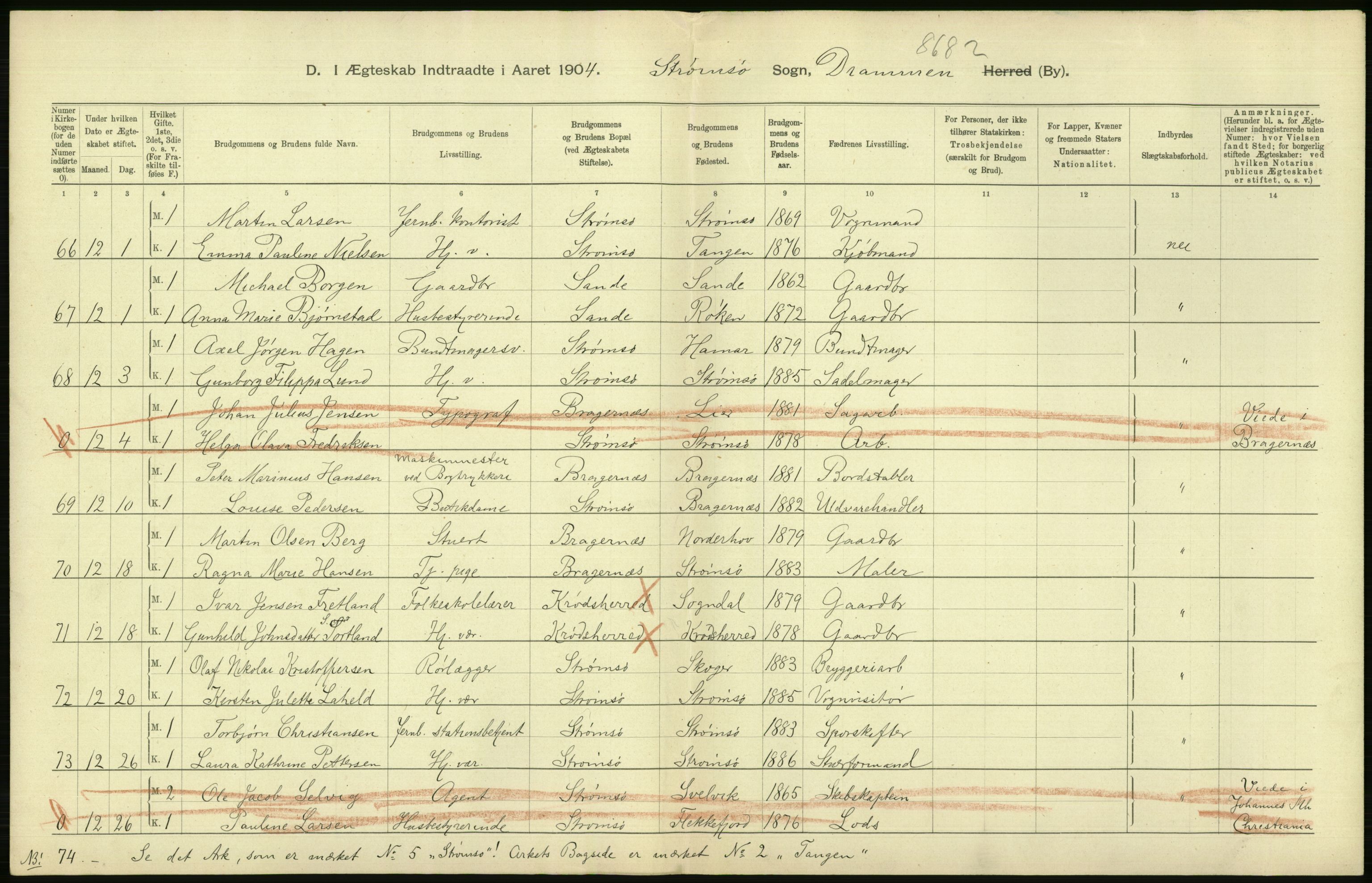 Statistisk sentralbyrå, Sosiodemografiske emner, Befolkning, AV/RA-S-2228/D/Df/Dfa/Dfab/L0007: Buskerud amt: Fødte, gifte, døde, 1904, p. 630