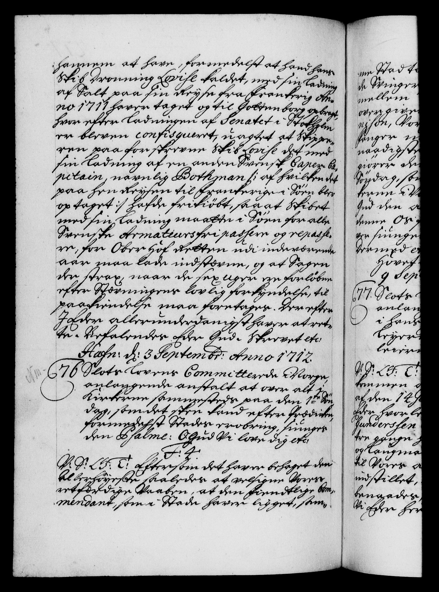 Danske Kanselli 1572-1799, AV/RA-EA-3023/F/Fc/Fca/Fcab/L0019: Norske tegnelser, 1710-1714, p. 277b