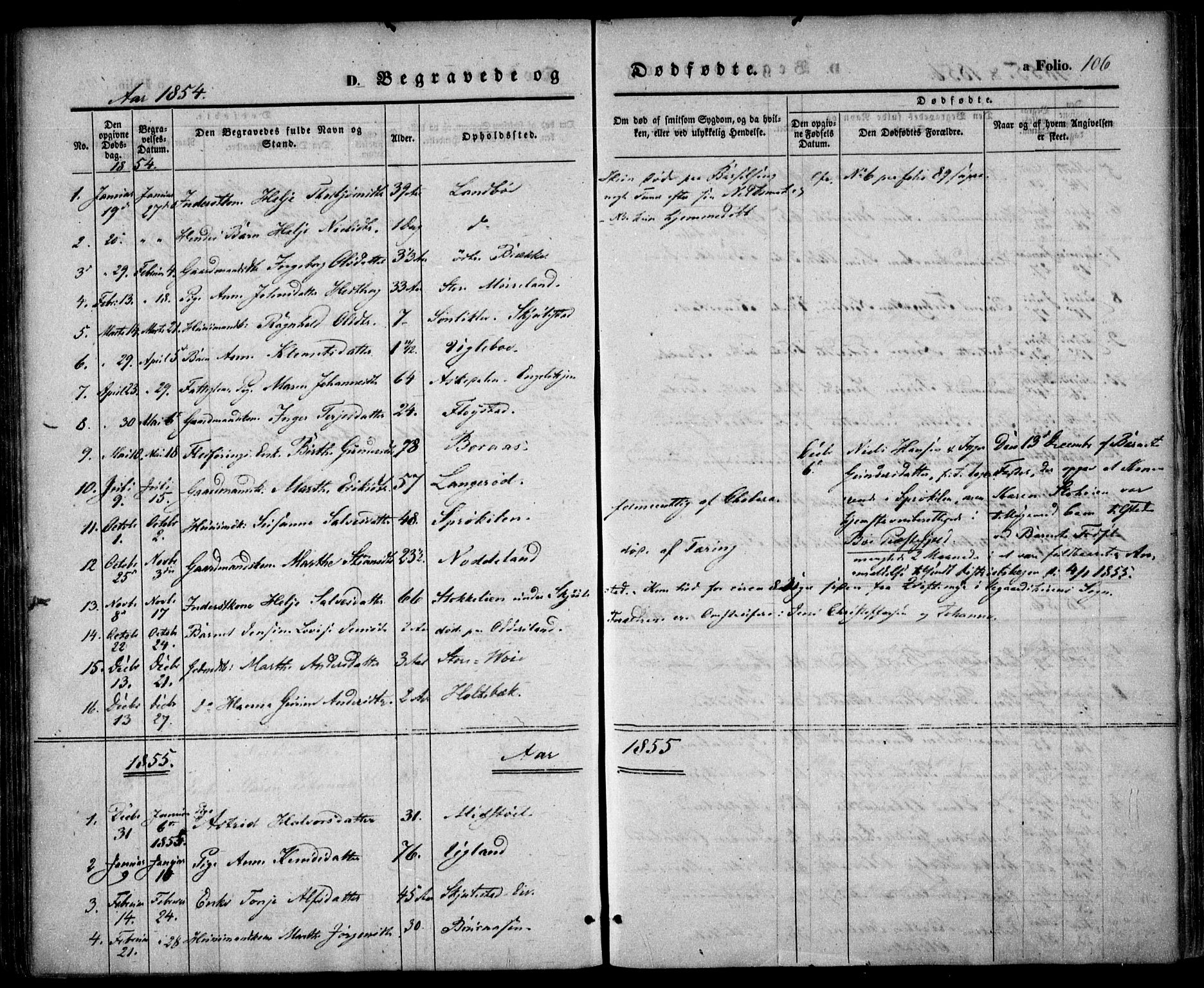 Austre Moland sokneprestkontor, SAK/1111-0001/F/Fa/Faa/L0007: Parish register (official) no. A 7, 1847-1857, p. 106