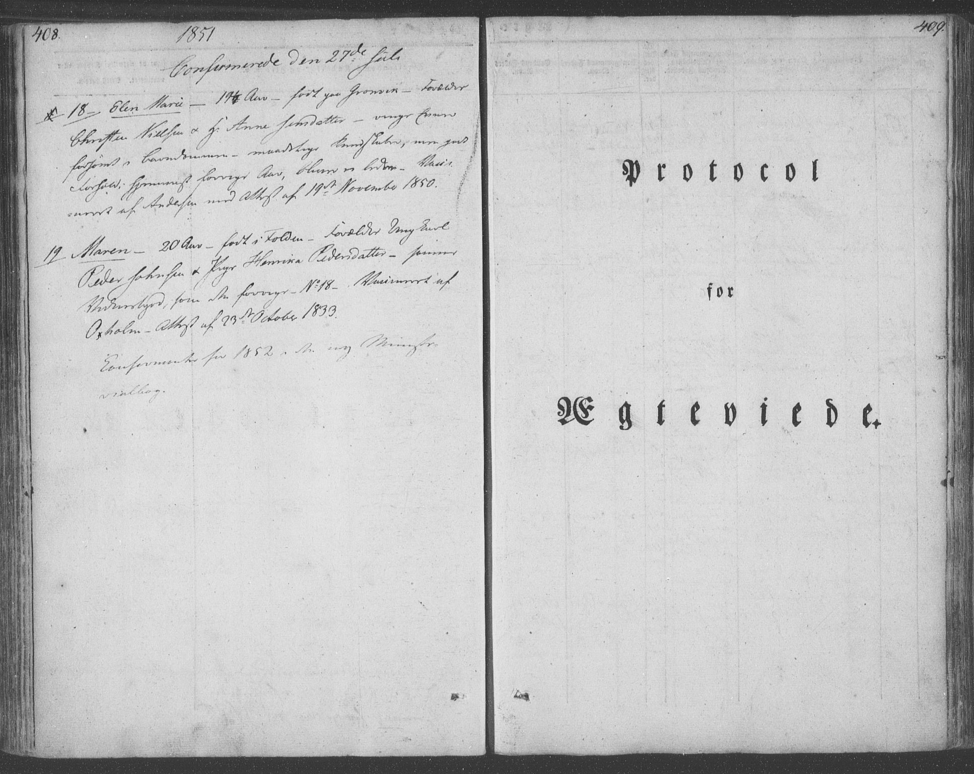 Ministerialprotokoller, klokkerbøker og fødselsregistre - Nordland, SAT/A-1459/855/L0799: Parish register (official) no. 855A07, 1834-1852, p. 408-409