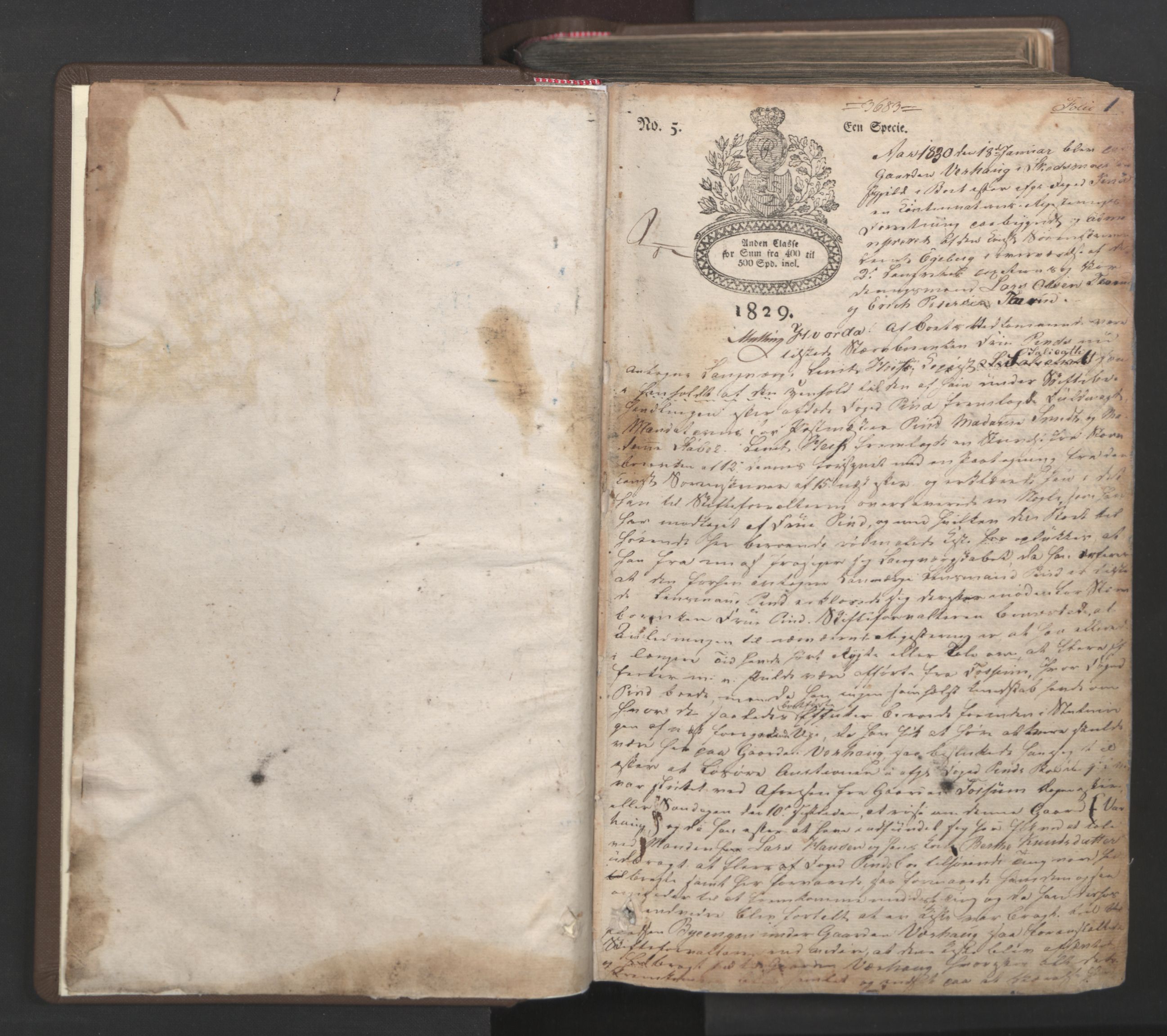 Nedre Romerike sorenskriveri, AV/SAO-A-10469/H/He/Hea/L0001: Skifteregistreringsprotokoll, 1829-1845, p. 0b-1a