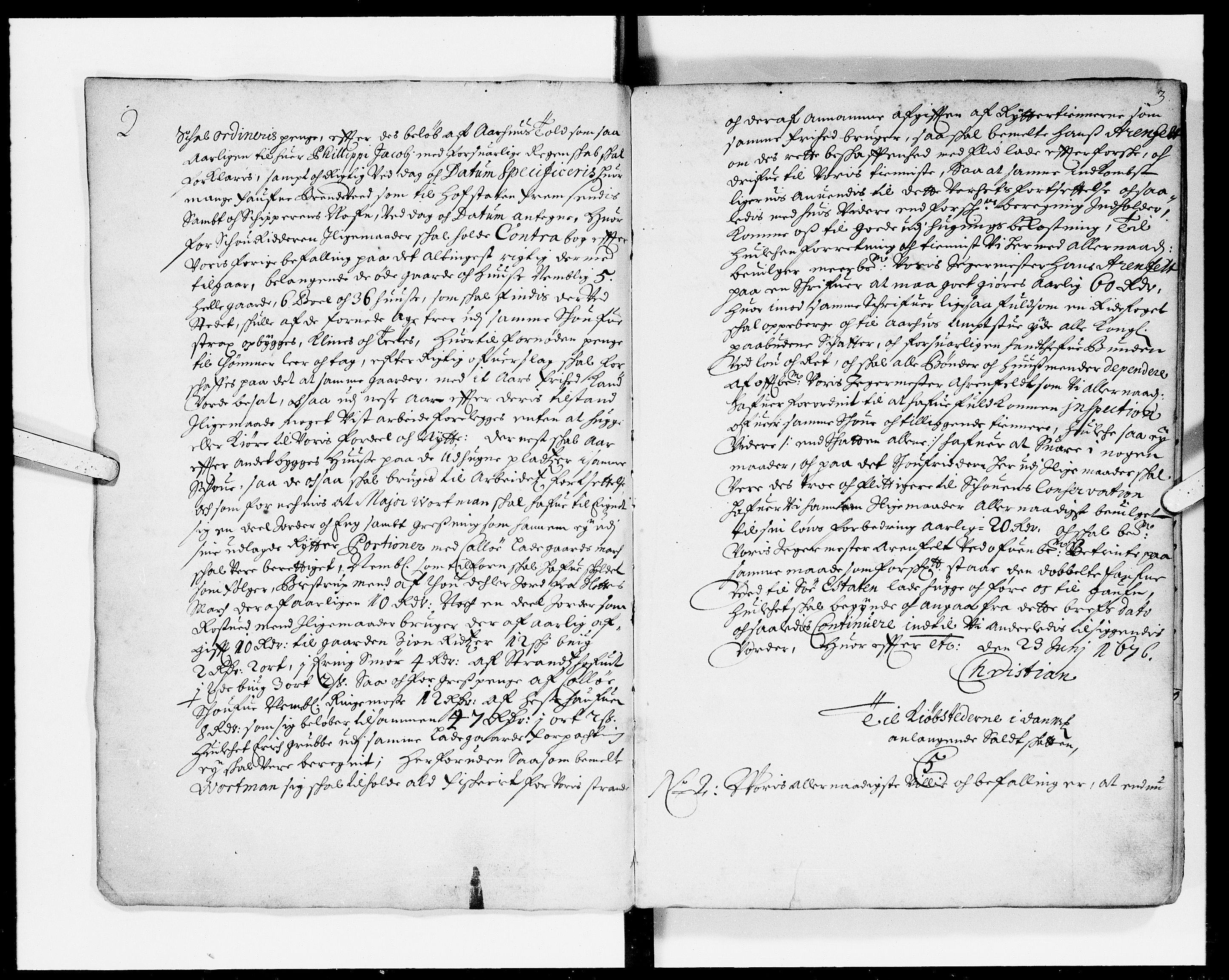 Rentekammeret Skatkammeret, Danske Sekretariat (1660-1679) / Rentekammeret Danske Afdeling, Kammerkancelliet (1679-1771), DRA/A-0007/-/0212-14: Ekspeditionsprotokol, 1676-1679, p. 2-3