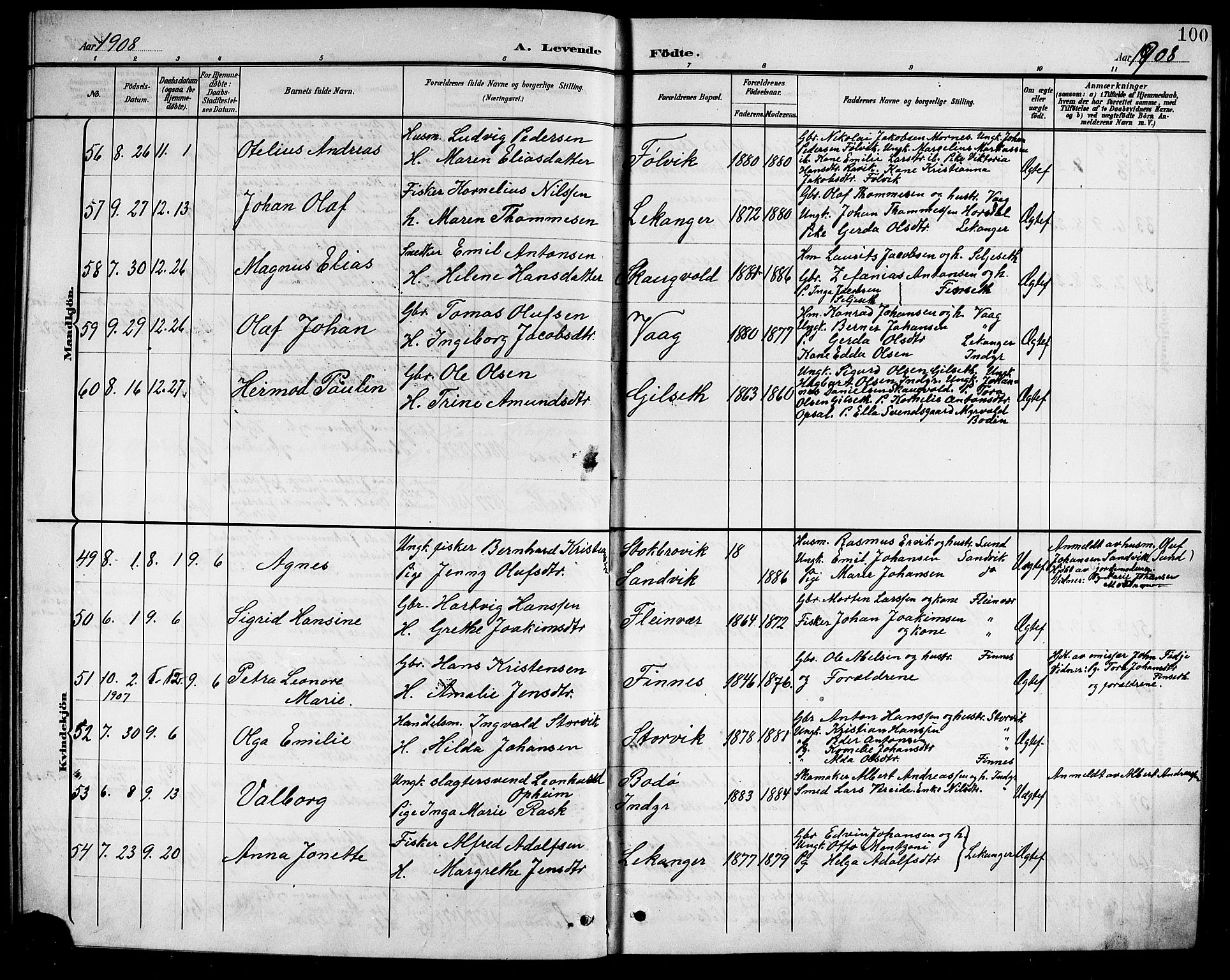 Ministerialprotokoller, klokkerbøker og fødselsregistre - Nordland, AV/SAT-A-1459/805/L0109: Parish register (copy) no. 805C05, 1900-1911, p. 100