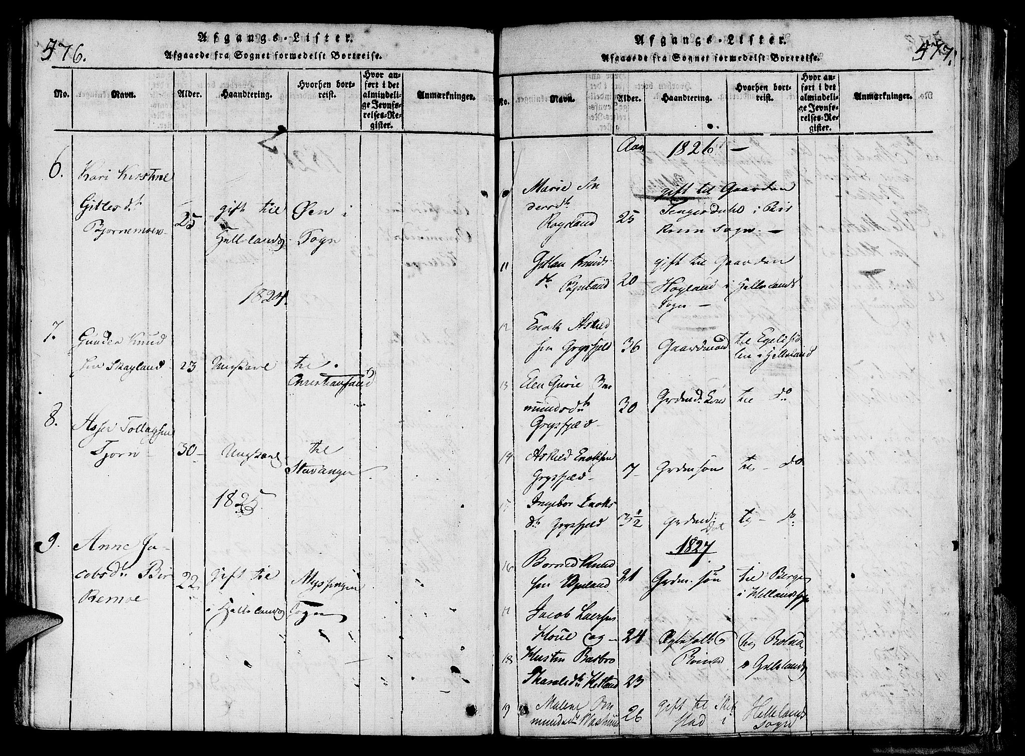 Lund sokneprestkontor, SAST/A-101809/S06/L0006: Parish register (official) no. A 6, 1816-1839, p. 576-577