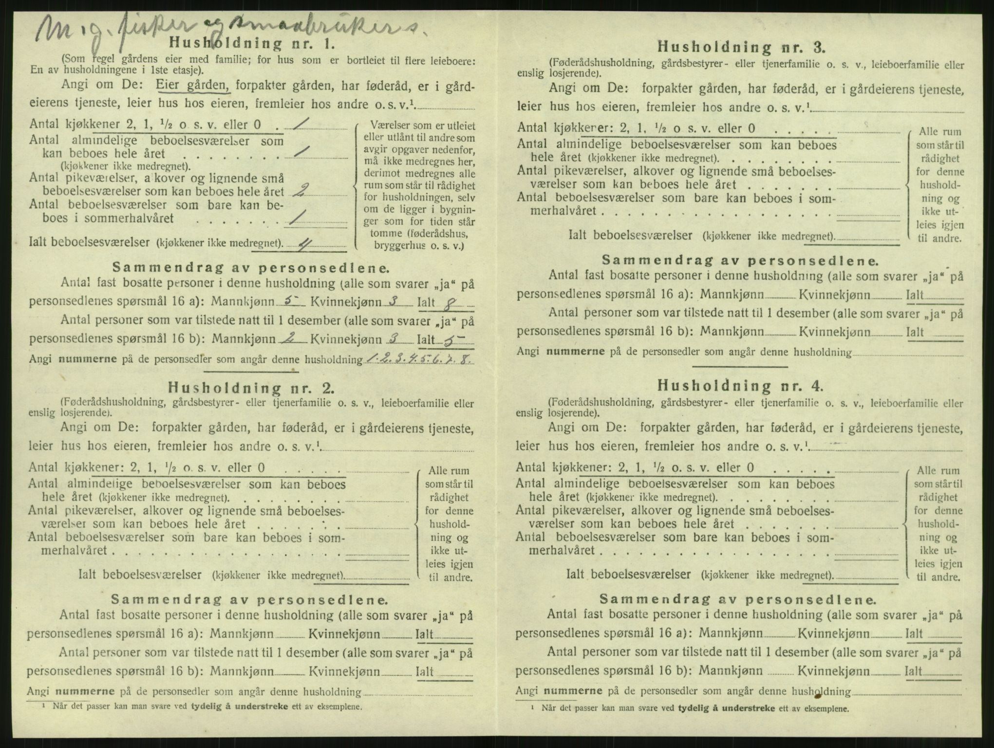 SAT, 1920 census for Tjøtta, 1920, p. 182