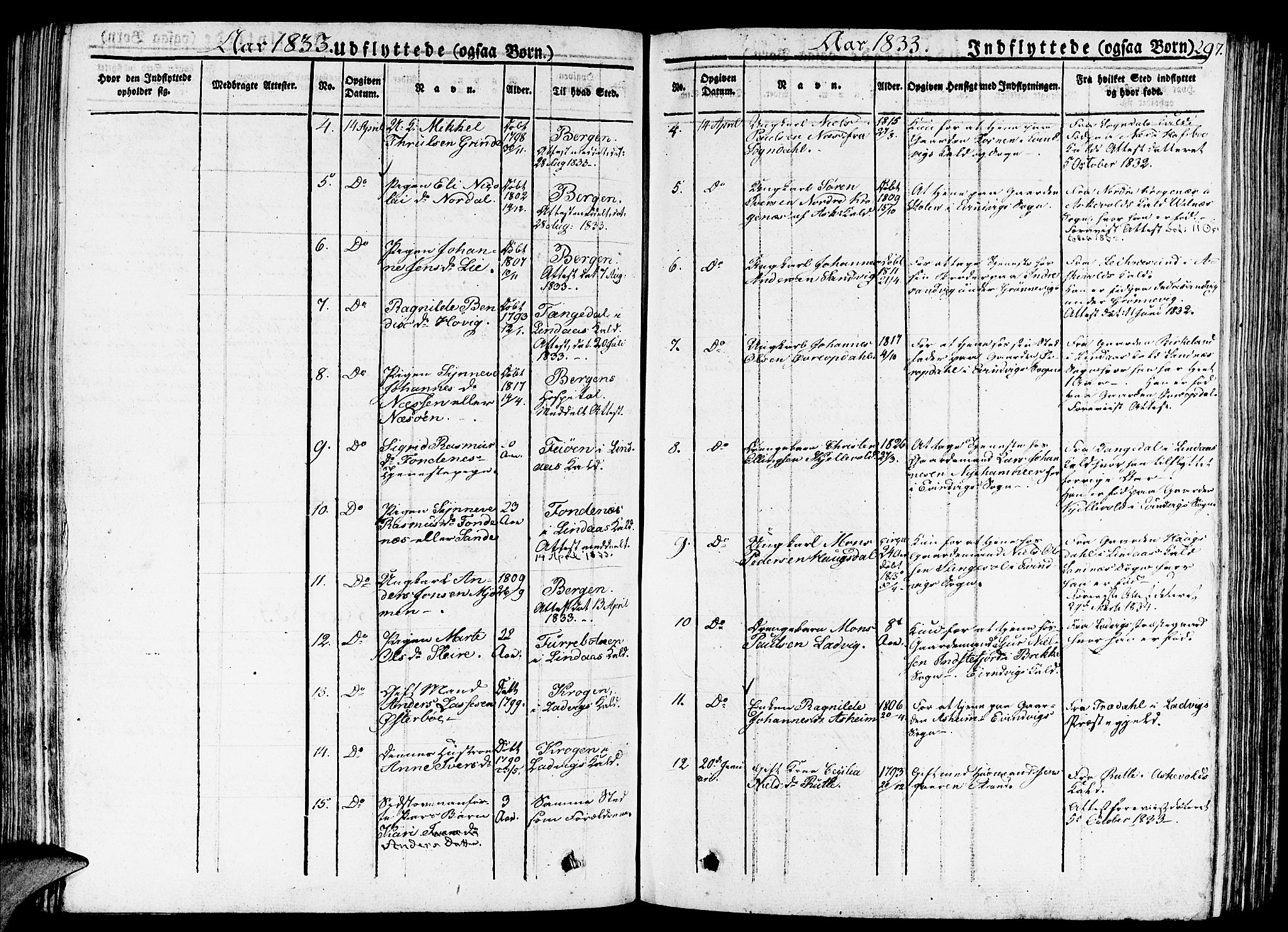 Gulen sokneprestembete, AV/SAB-A-80201/H/Haa/Haaa/L0019: Parish register (official) no. A 19, 1826-1836, p. 297