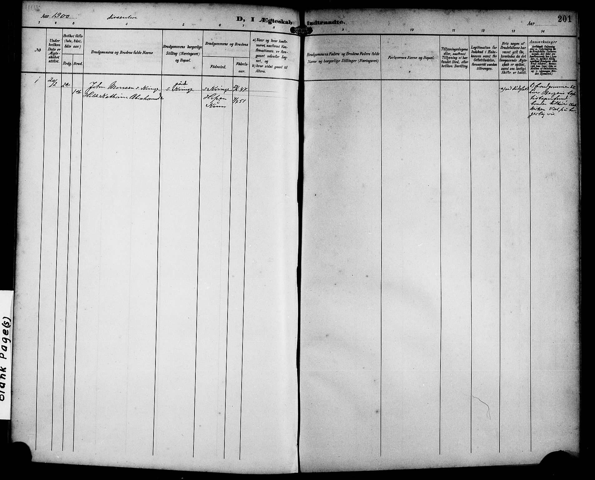 Masfjorden Sokneprestembete, AV/SAB-A-77001: Parish register (copy) no. B 1, 1892-1913, p. 201