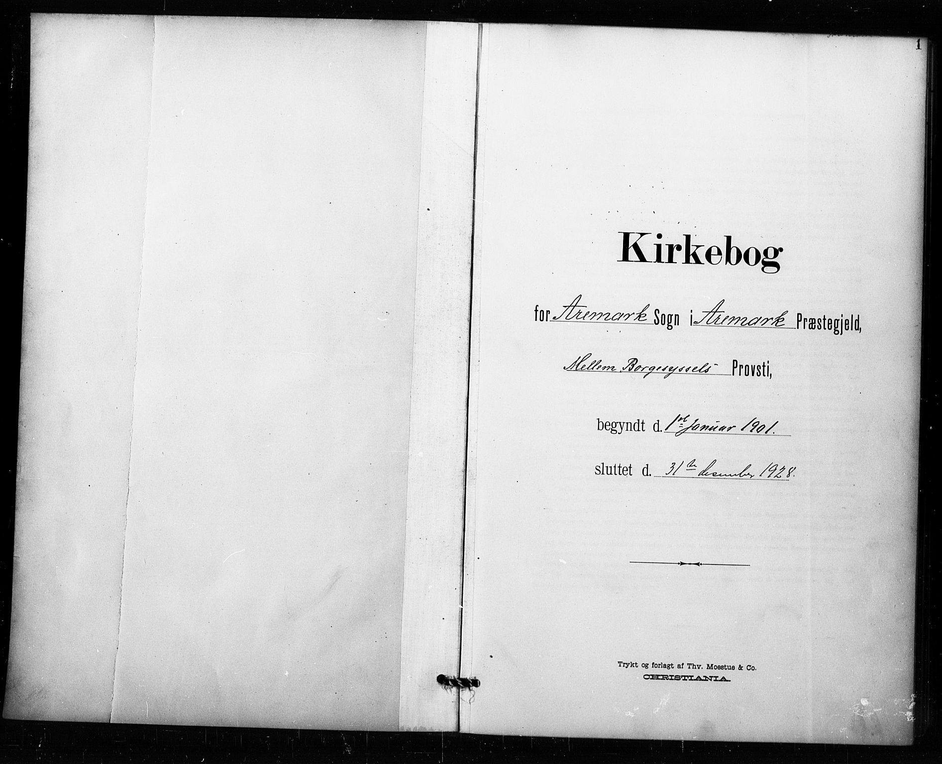Aremark prestekontor Kirkebøker, SAO/A-10899/G/Ga/L0002: Parish register (copy) no. I 2, 1901-1928, p. 1