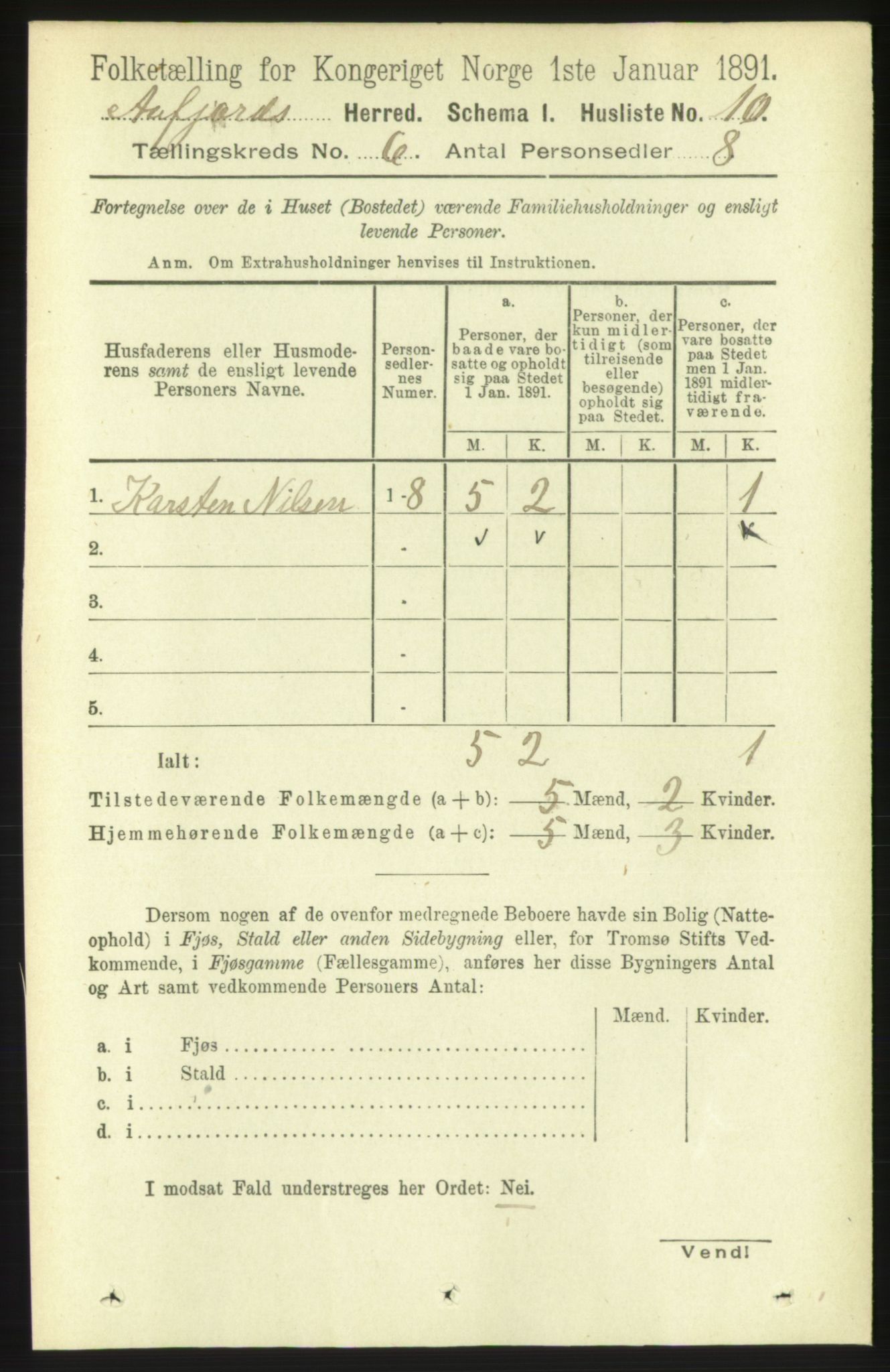 RA, 1891 census for 1630 Åfjord, 1891, p. 1448