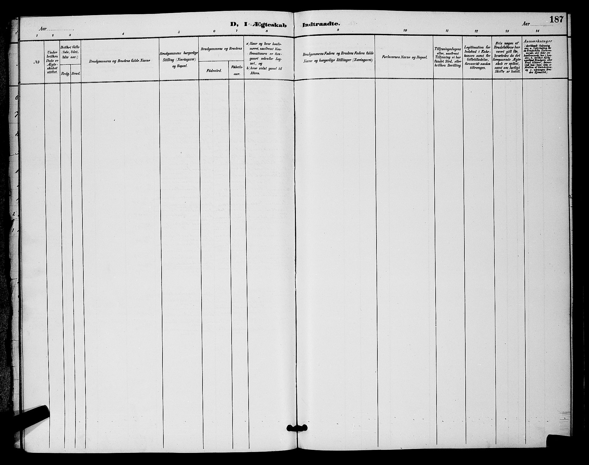 Rygge prestekontor Kirkebøker, AV/SAO-A-10084b/G/Ga/L0002: Parish register (copy) no. 2, 1887-1905, p. 187