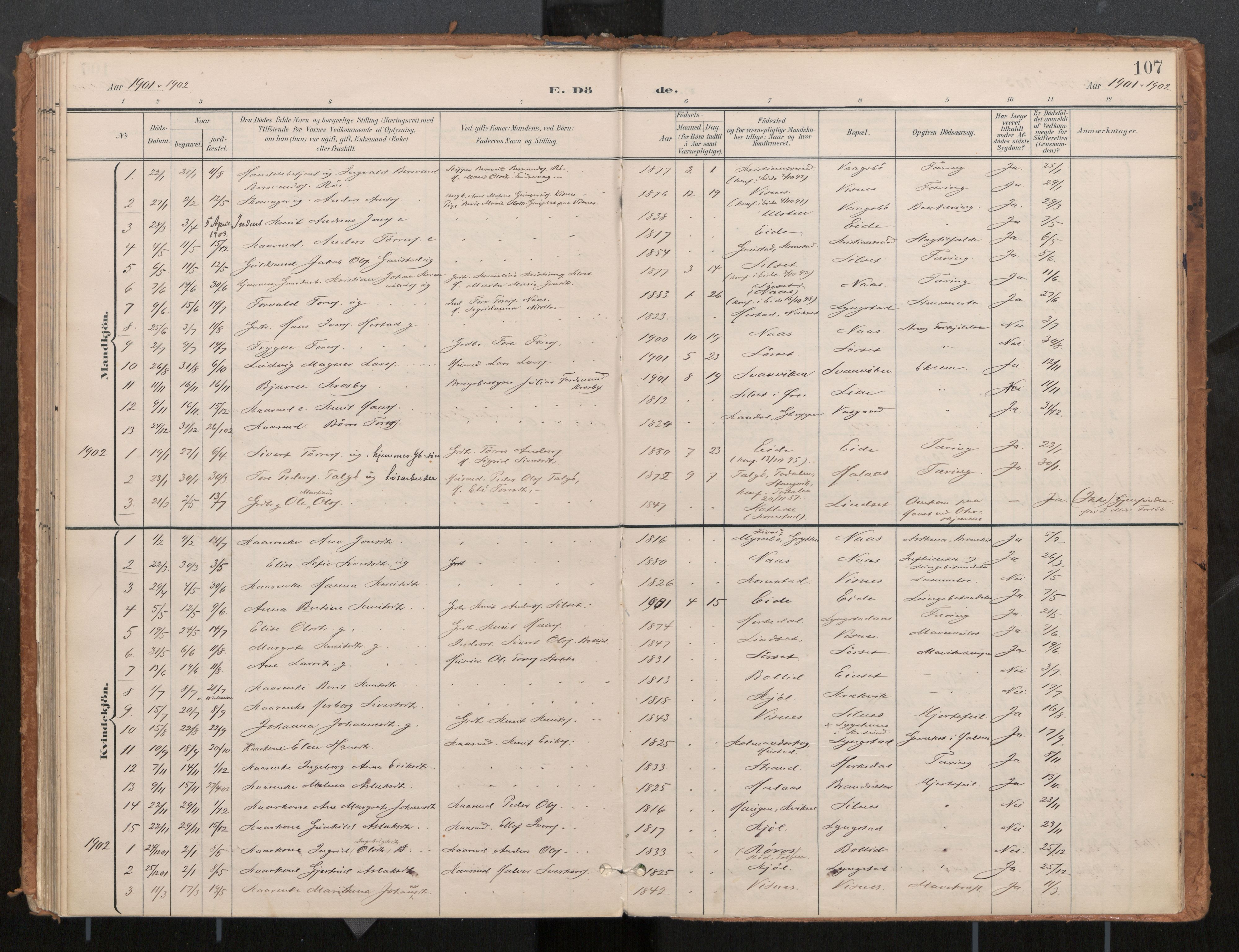 Ministerialprotokoller, klokkerbøker og fødselsregistre - Møre og Romsdal, SAT/A-1454/571/L0836a: Parish register (official) no. 571A02, 1898-1910, p. 107
