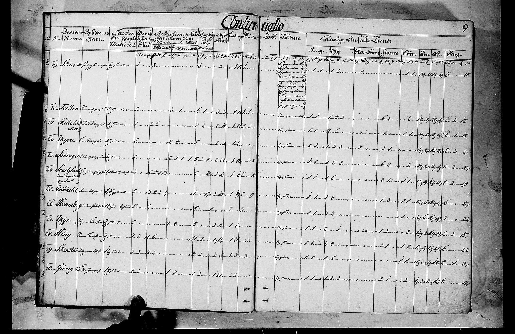 Rentekammeret inntil 1814, Realistisk ordnet avdeling, AV/RA-EA-4070/N/Nb/Nbf/L0103b: Hedmark matrikkelprotokoll, 1723, p. 8b-9a