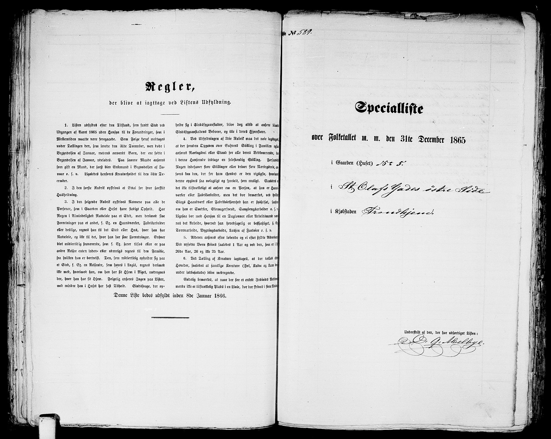 RA, 1865 census for Trondheim, 1865, p. 1226
