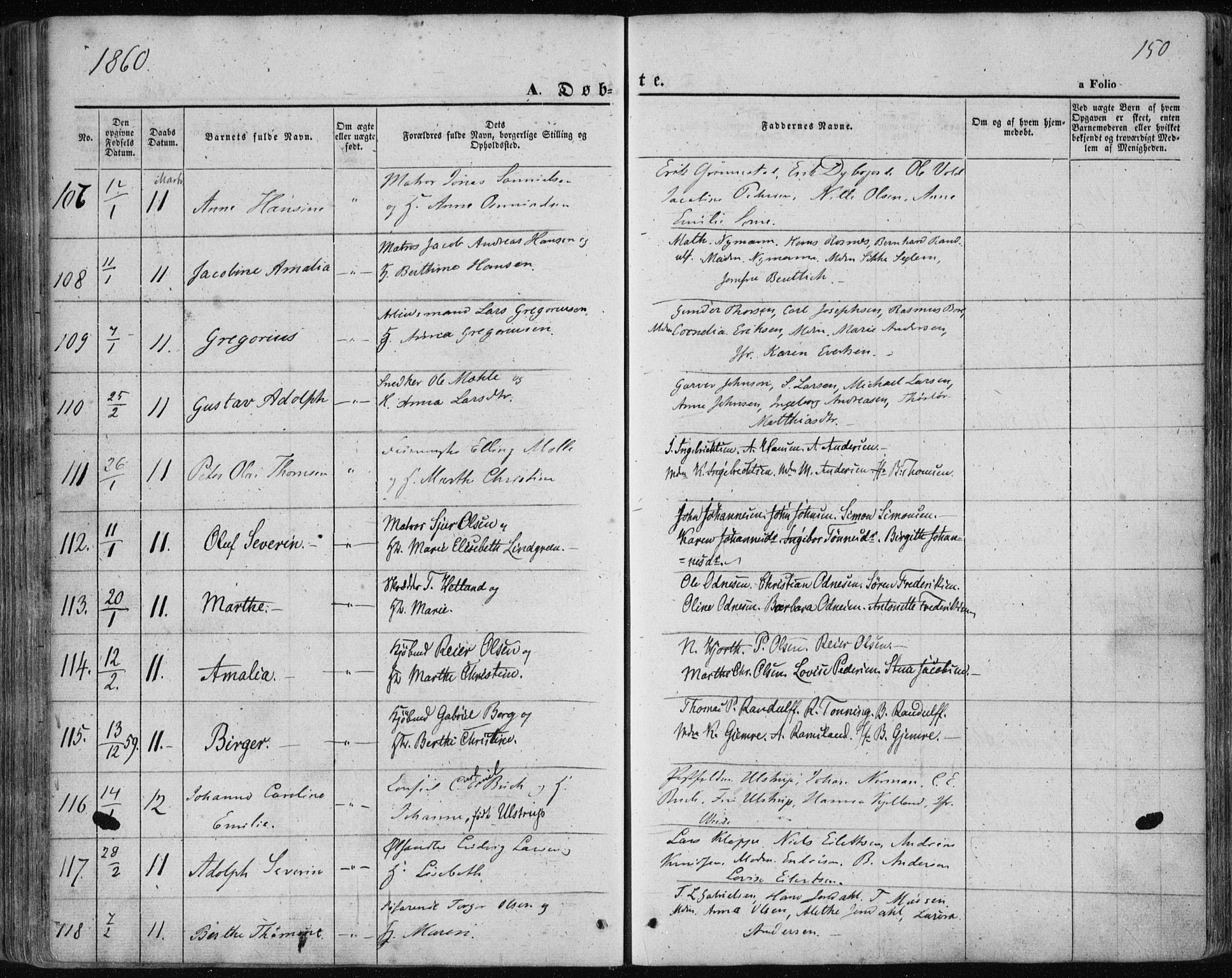 Domkirken sokneprestkontor, AV/SAST-A-101812/001/30/30BA/L0017: Parish register (official) no. A 16, 1855-1867, p. 150