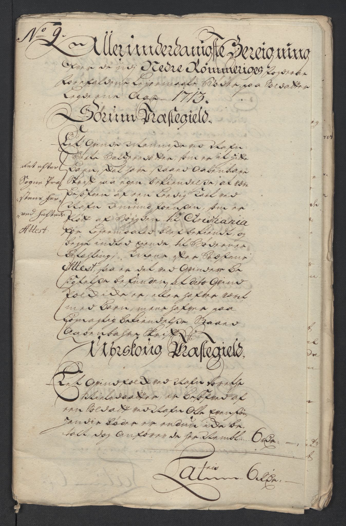 Rentekammeret inntil 1814, Reviderte regnskaper, Fogderegnskap, RA/EA-4092/R11/L0595: Fogderegnskap Nedre Romerike, 1713, p. 260