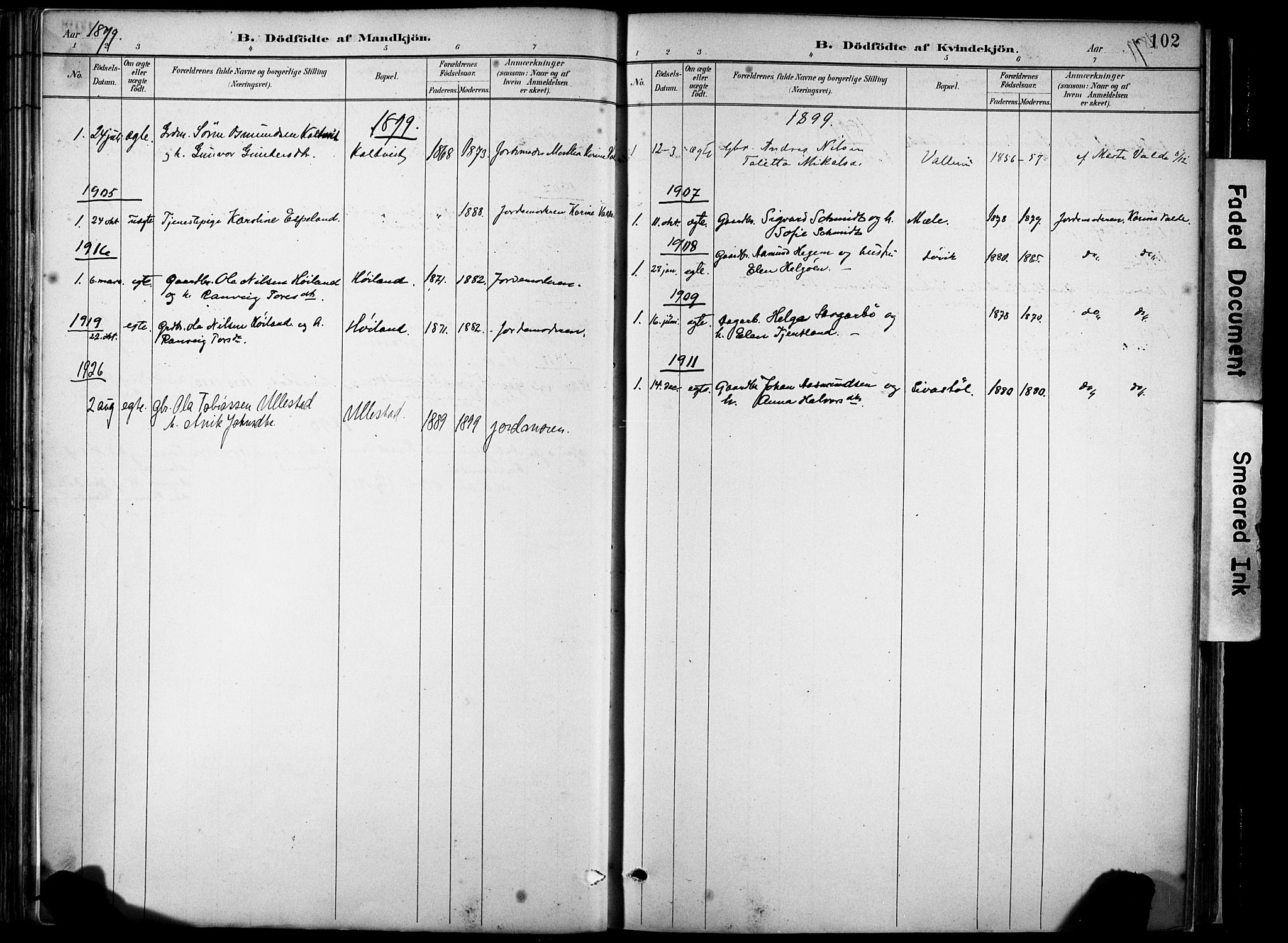 Hjelmeland sokneprestkontor, AV/SAST-A-101843/02/A/L0001: Parish register (official) no. A 16, 1887-1926, p. 102