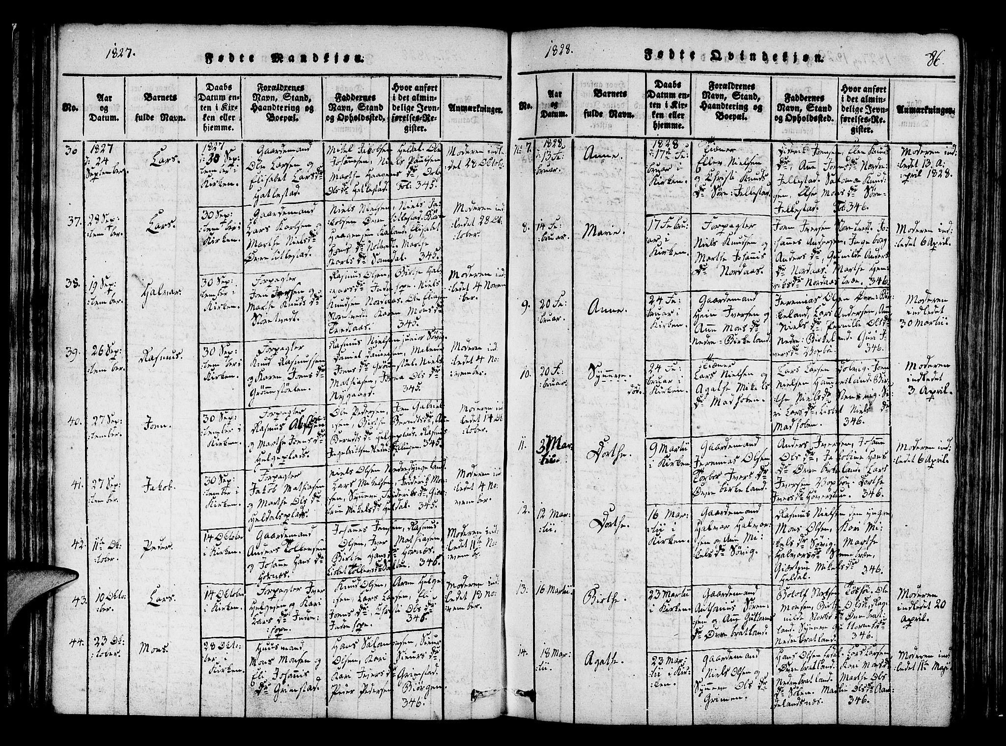 Fana Sokneprestembete, AV/SAB-A-75101/H/Haa/Haaa/L0007: Parish register (official) no. A 7, 1816-1828, p. 86