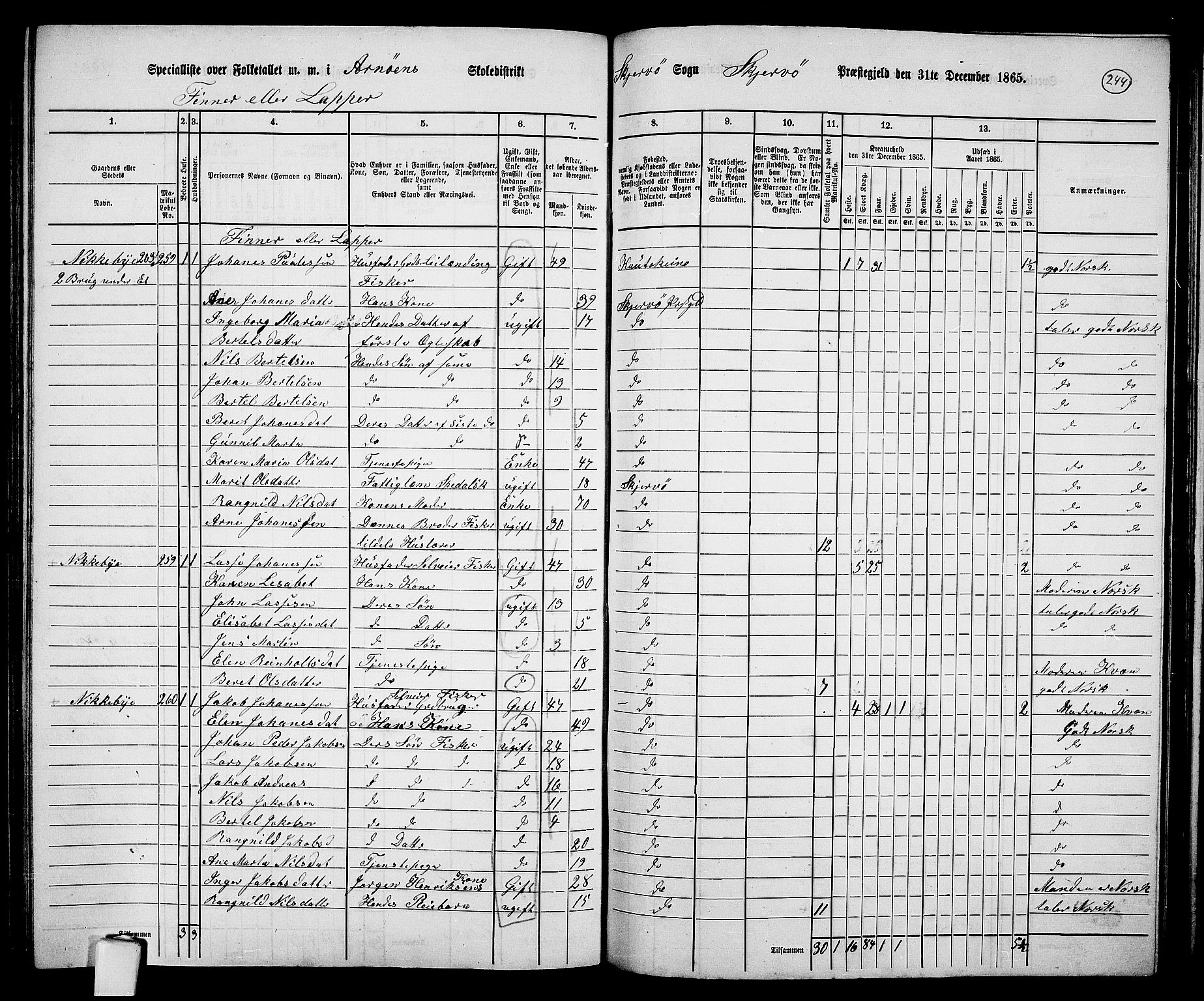 RA, 1865 census for Skjervøy, 1865, p. 124