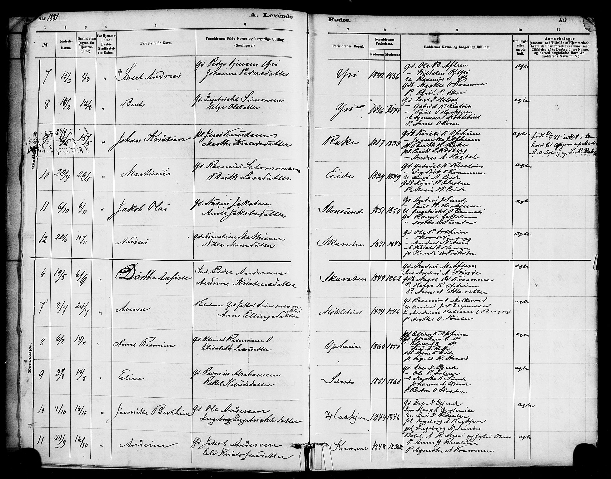 Innvik sokneprestembete, AV/SAB-A-80501: Parish register (official) no. C 1, 1879-1900, p. 11