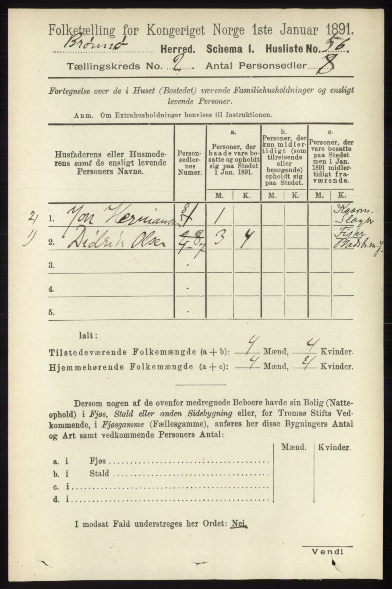 RA, 1891 census for 1814 Brønnøy, 1891, p. 803