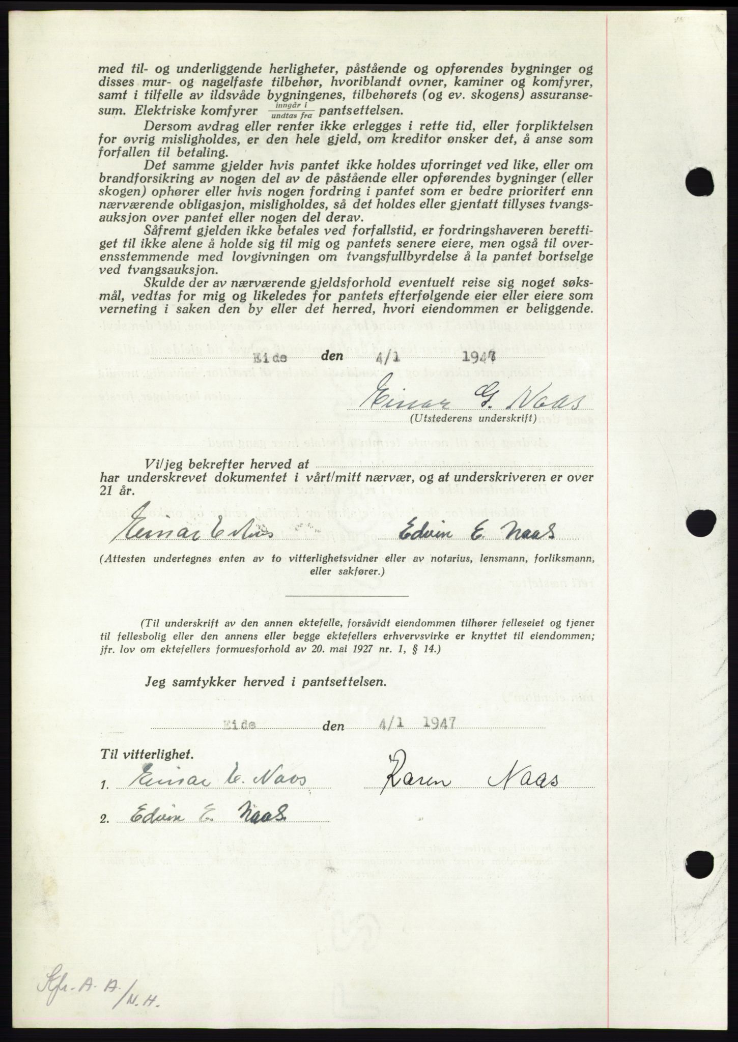 Nordmøre sorenskriveri, AV/SAT-A-4132/1/2/2Ca: Mortgage book no. B95, 1946-1947, Diary no: : 307/1947