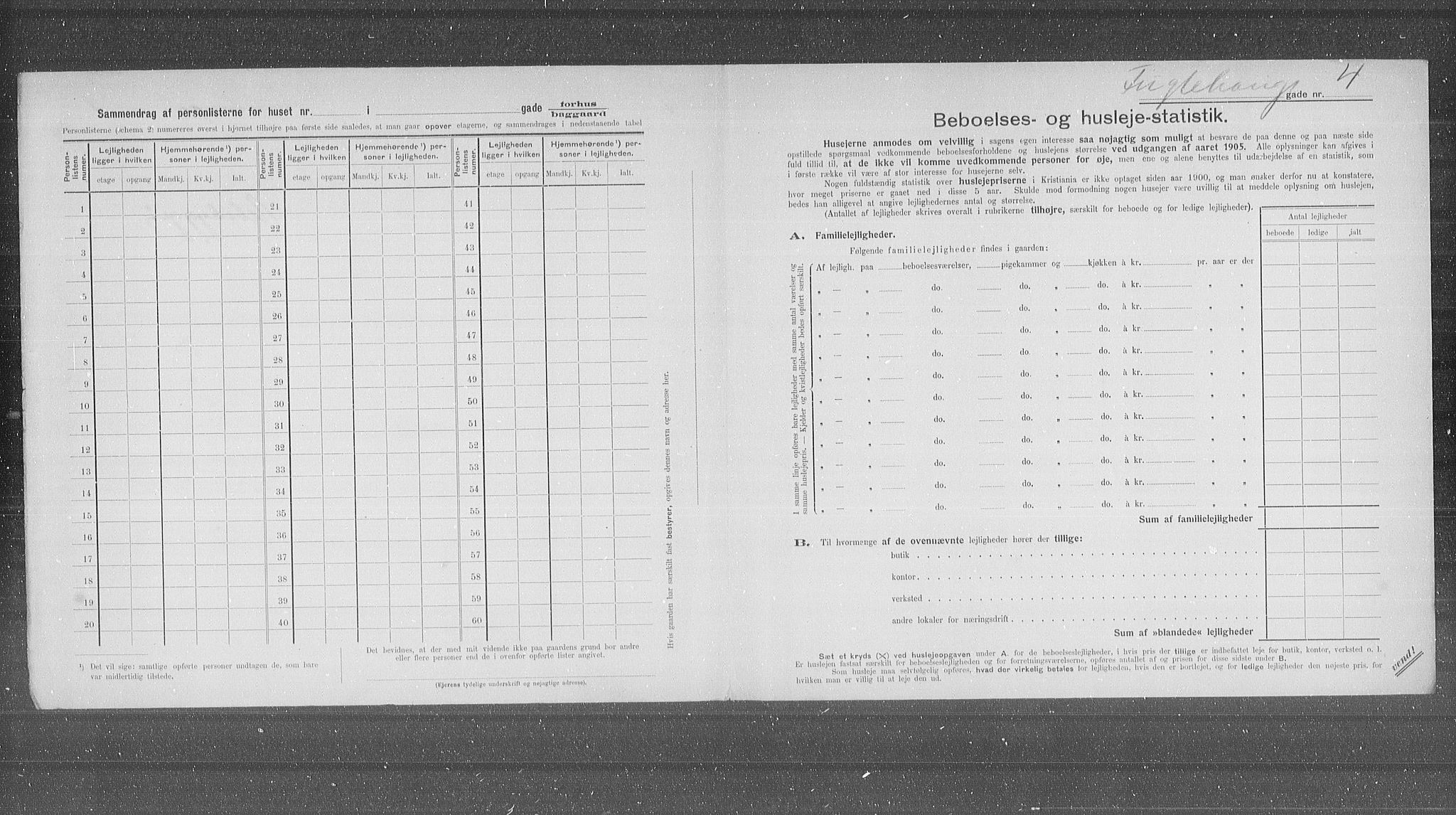 OBA, Municipal Census 1905 for Kristiania, 1905, p. 14684