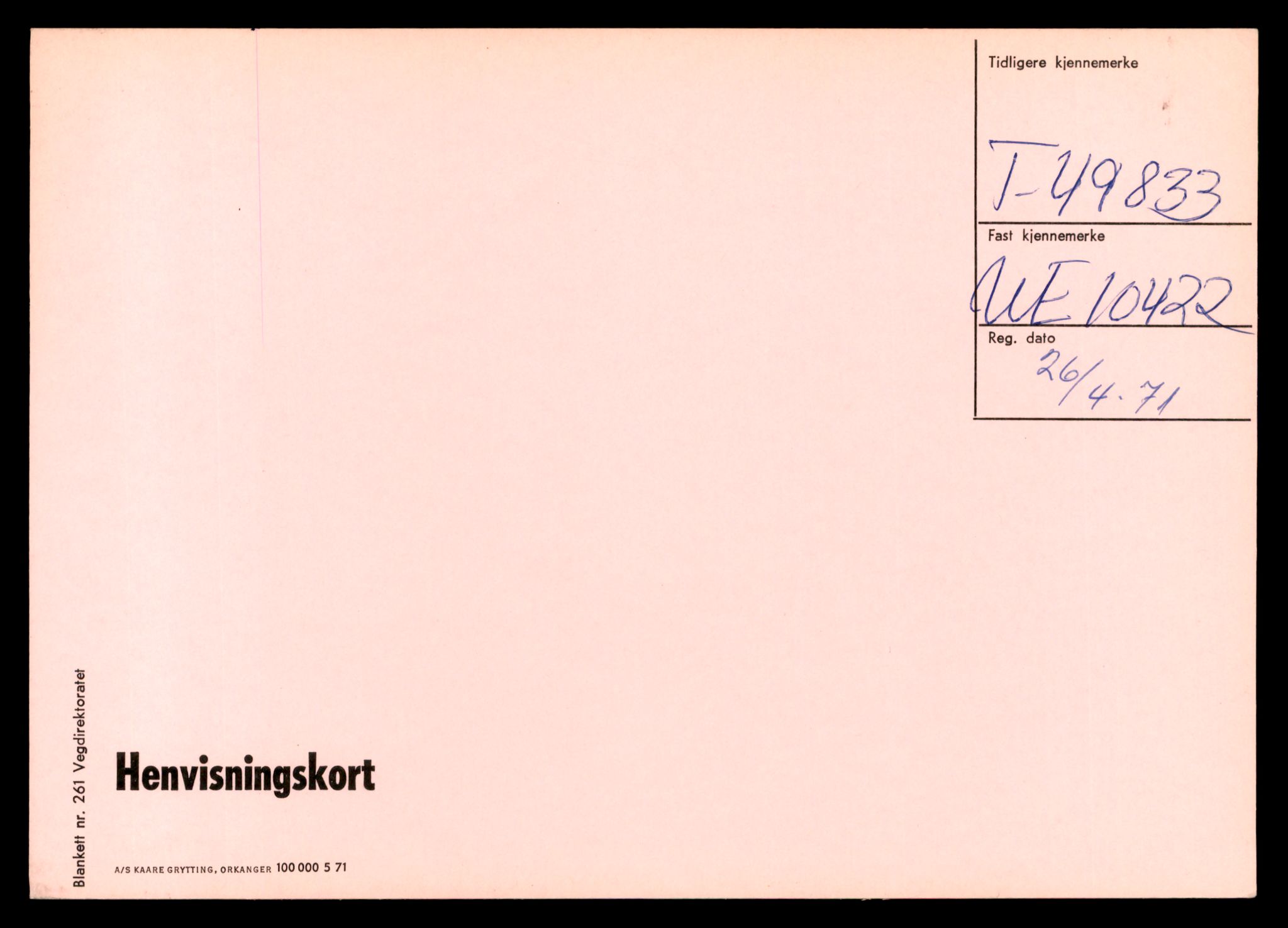 Møre og Romsdal vegkontor - Ålesund trafikkstasjon, SAT/A-4099/F/Ff/L0011: Overførings-/henvisningskort T 49830 - T 51913, 1927-1998, p. 4