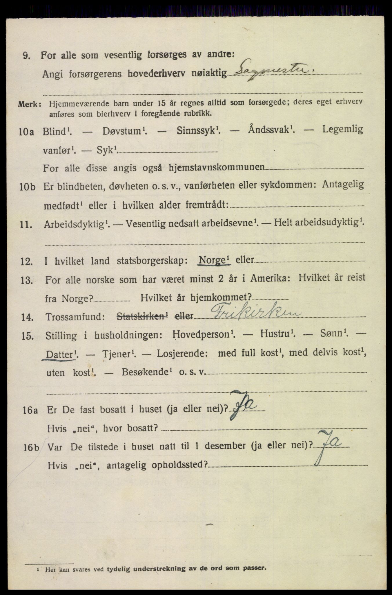 SAK, 1920 census for Tveit, 1920, p. 1971