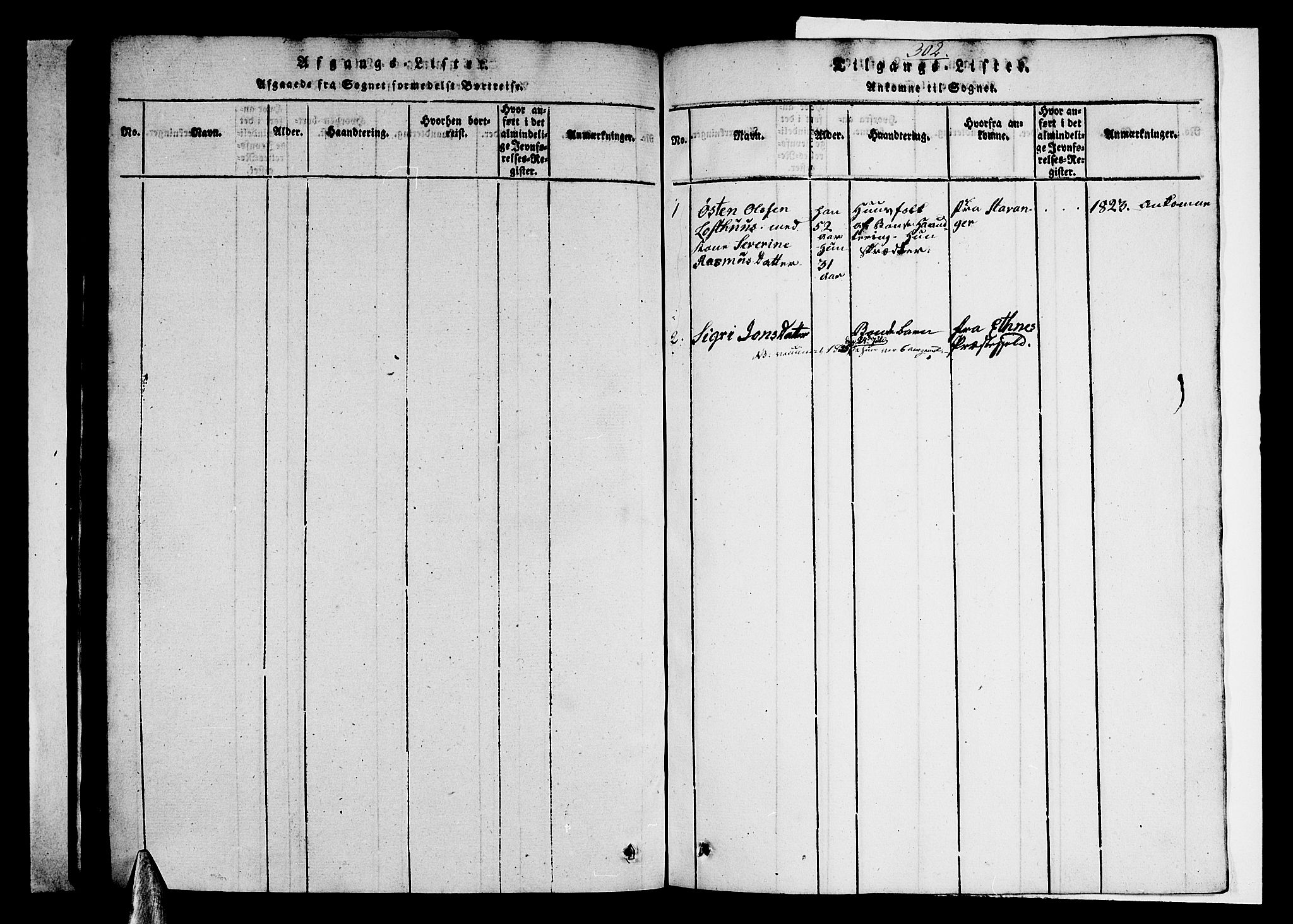 Ullensvang sokneprestembete, SAB/A-78701/H/Hab: Parish register (copy) no. A 3, 1817-1825, p. 302
