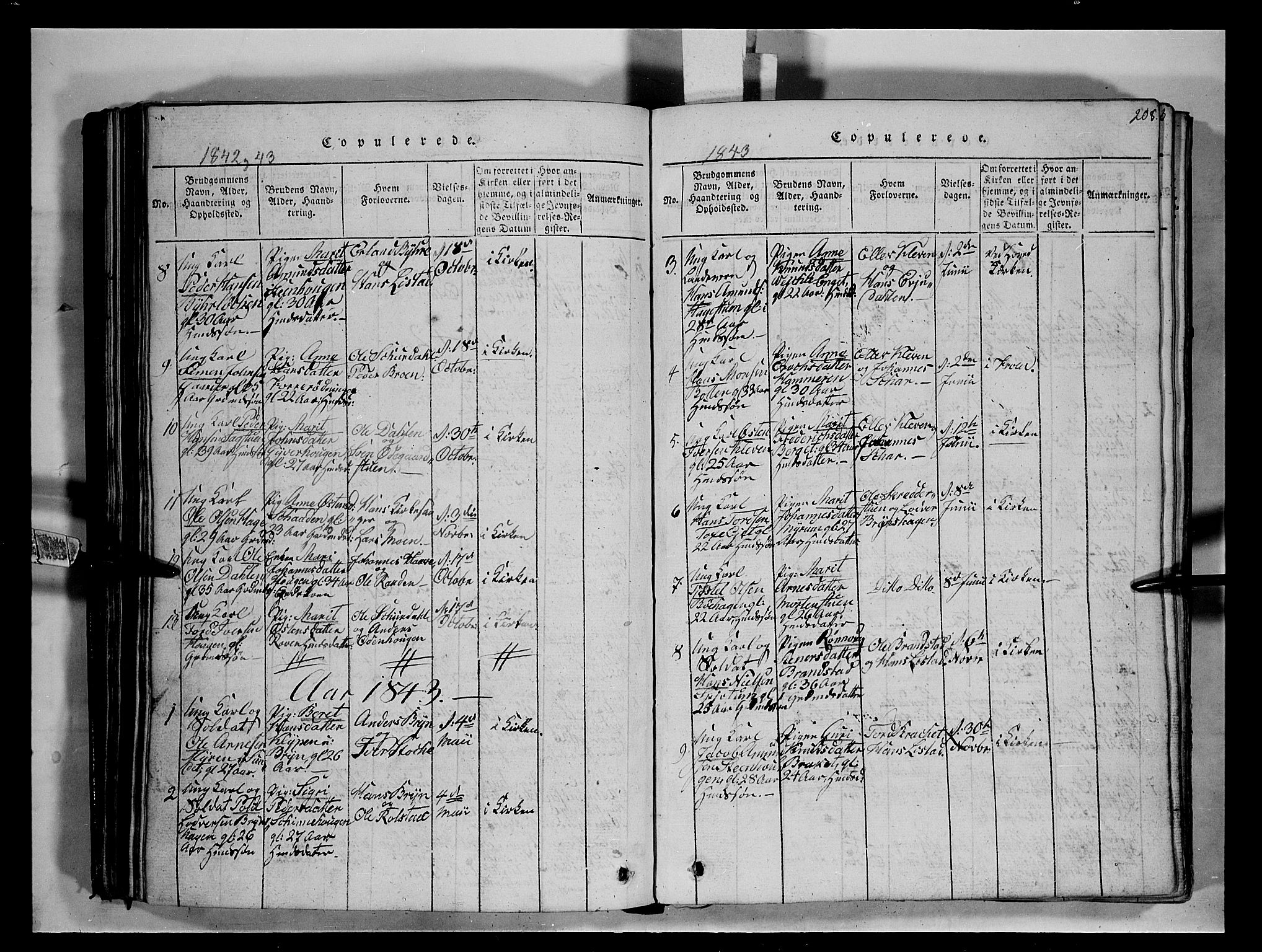 Fron prestekontor, SAH/PREST-078/H/Ha/Hab/L0004: Parish register (copy) no. 4, 1816-1850, p. 208