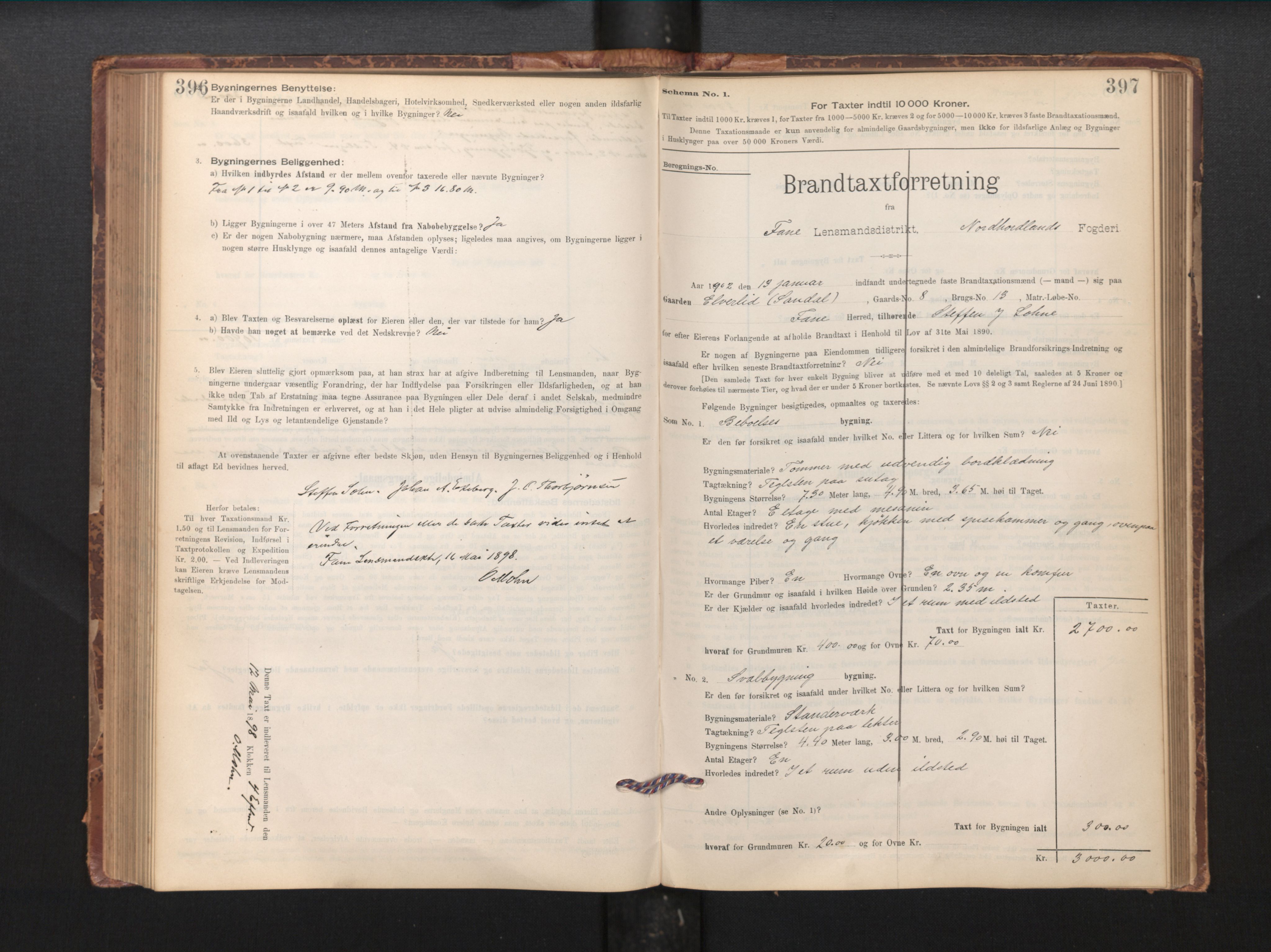 Lensmannen i Fana, SAB/A-31801/0012/L0016: Branntakstprotokoll skjematakst, 1895-1902, p. 396-397