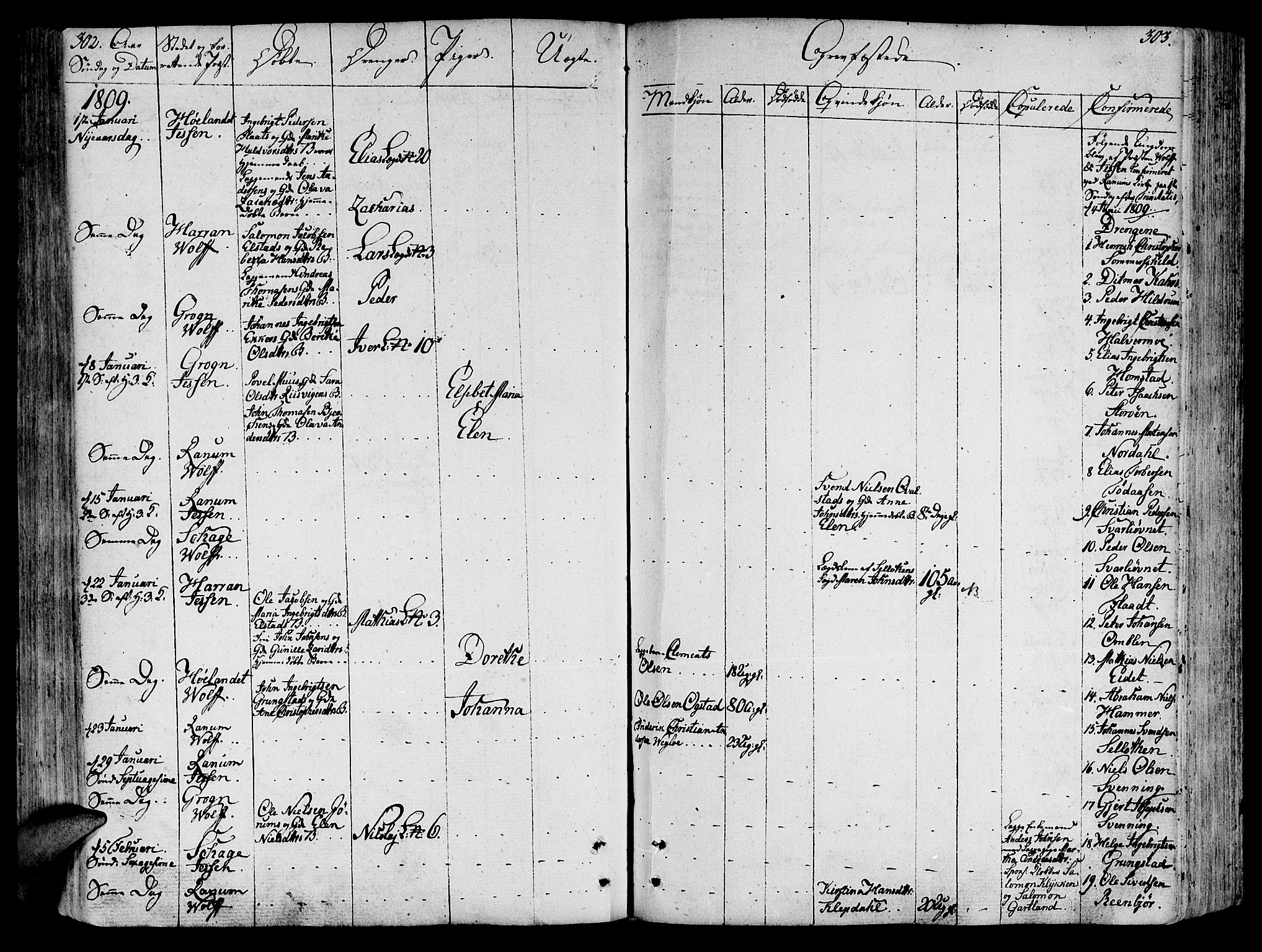 Ministerialprotokoller, klokkerbøker og fødselsregistre - Nord-Trøndelag, AV/SAT-A-1458/764/L0545: Parish register (official) no. 764A05, 1799-1816, p. 302-303