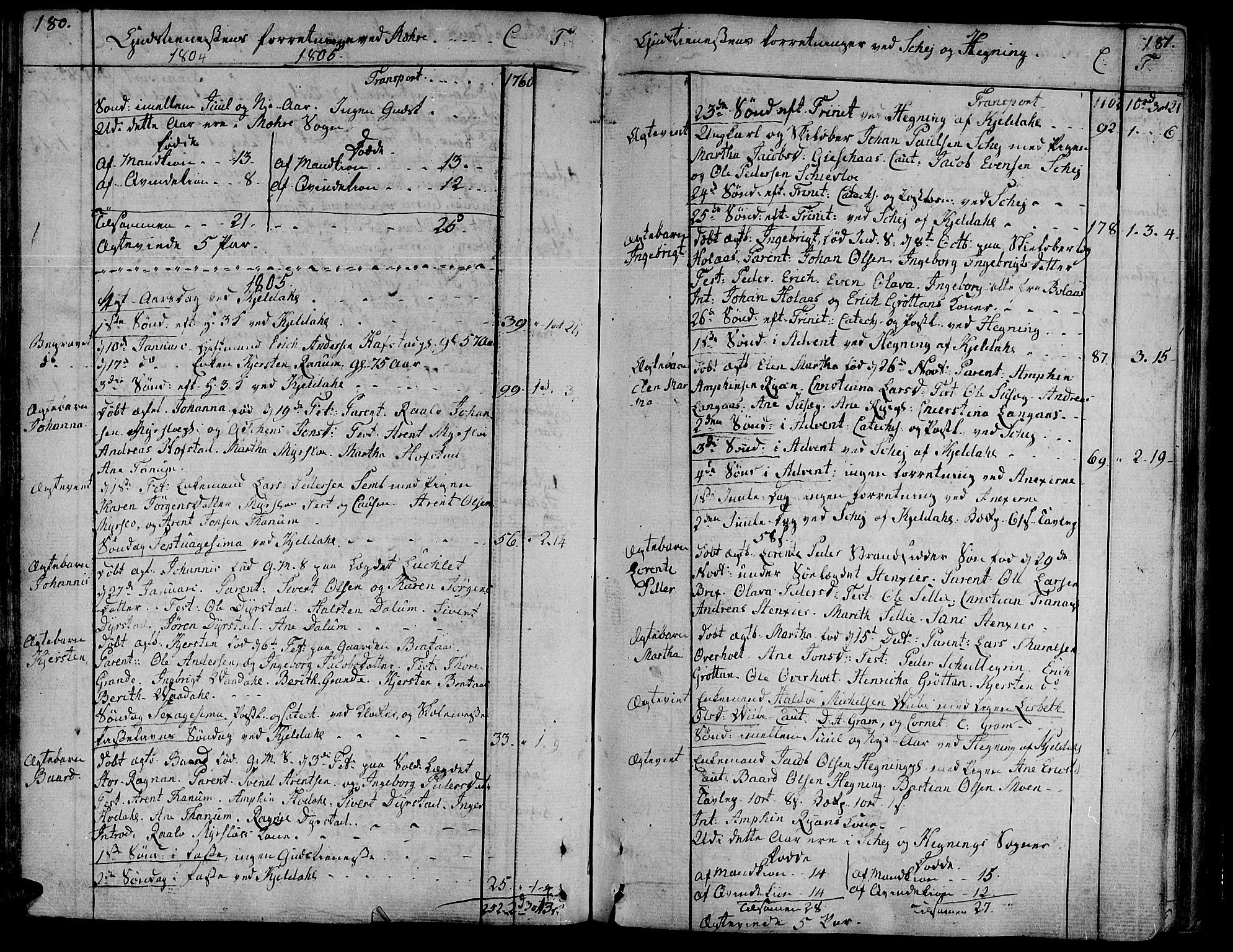 Ministerialprotokoller, klokkerbøker og fødselsregistre - Nord-Trøndelag, SAT/A-1458/735/L0332: Parish register (official) no. 735A03, 1795-1816, p. 180-181