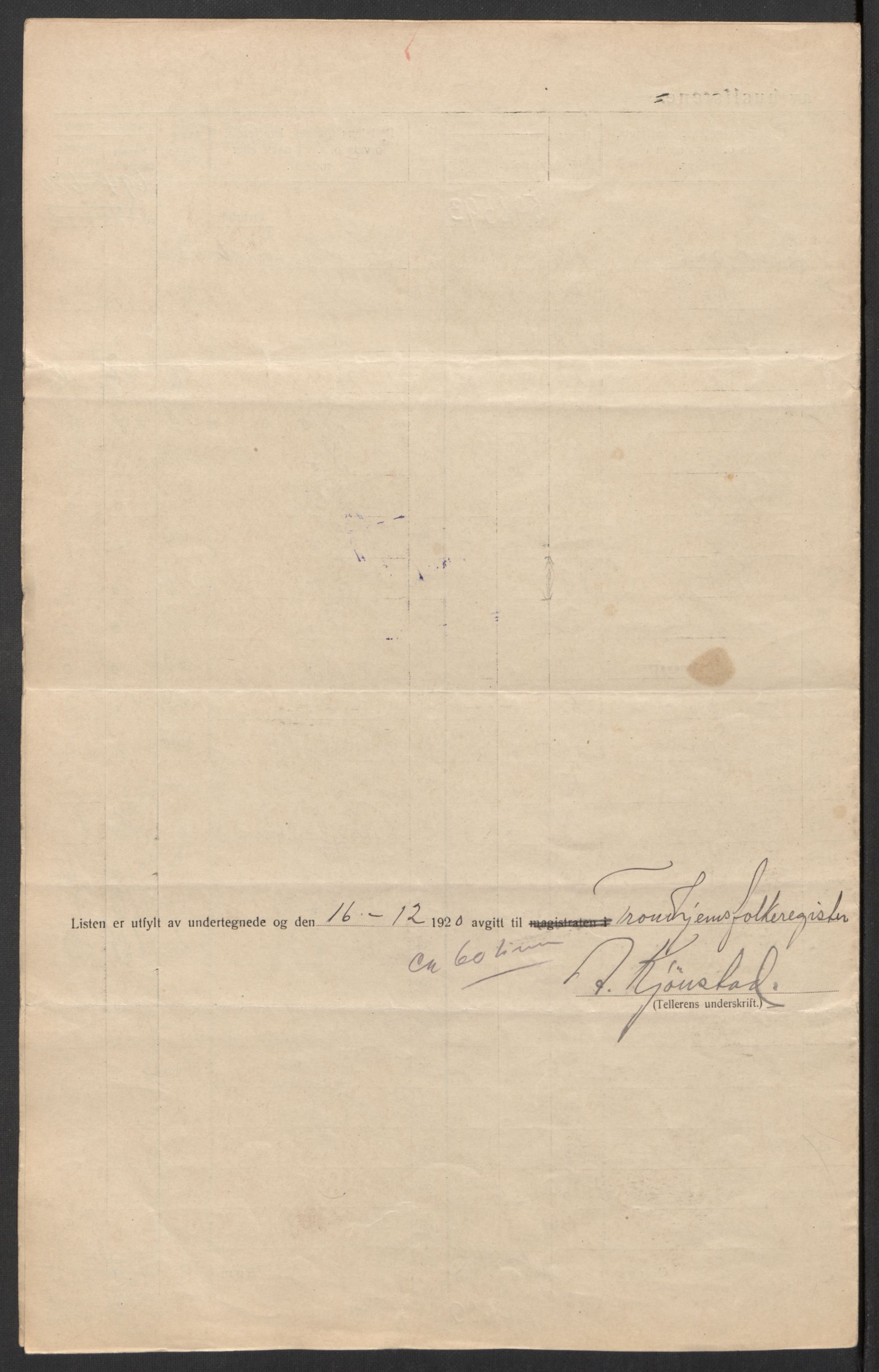 SAT, 1920 census for Trondheim, 1920, p. 46