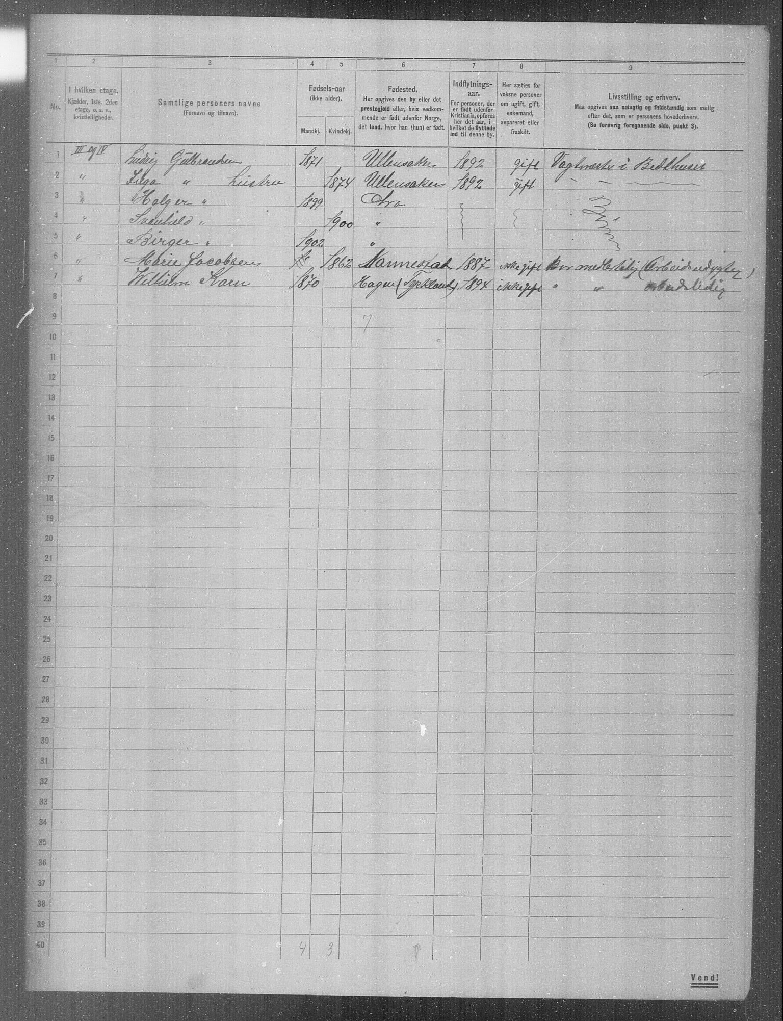 OBA, Municipal Census 1904 for Kristiania, 1904, p. 2402