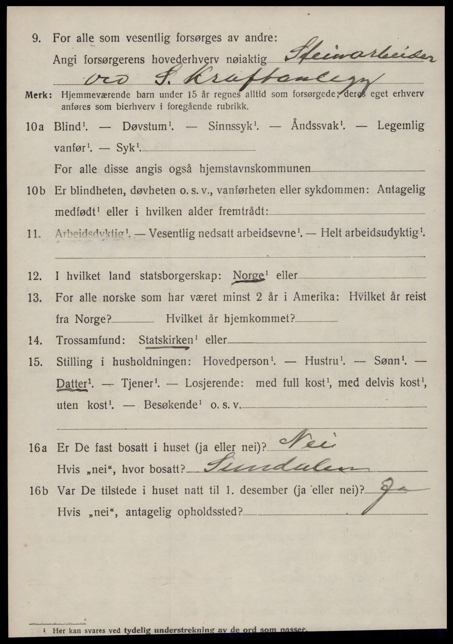 SAT, 1920 census for Tingvoll, 1920, p. 6103