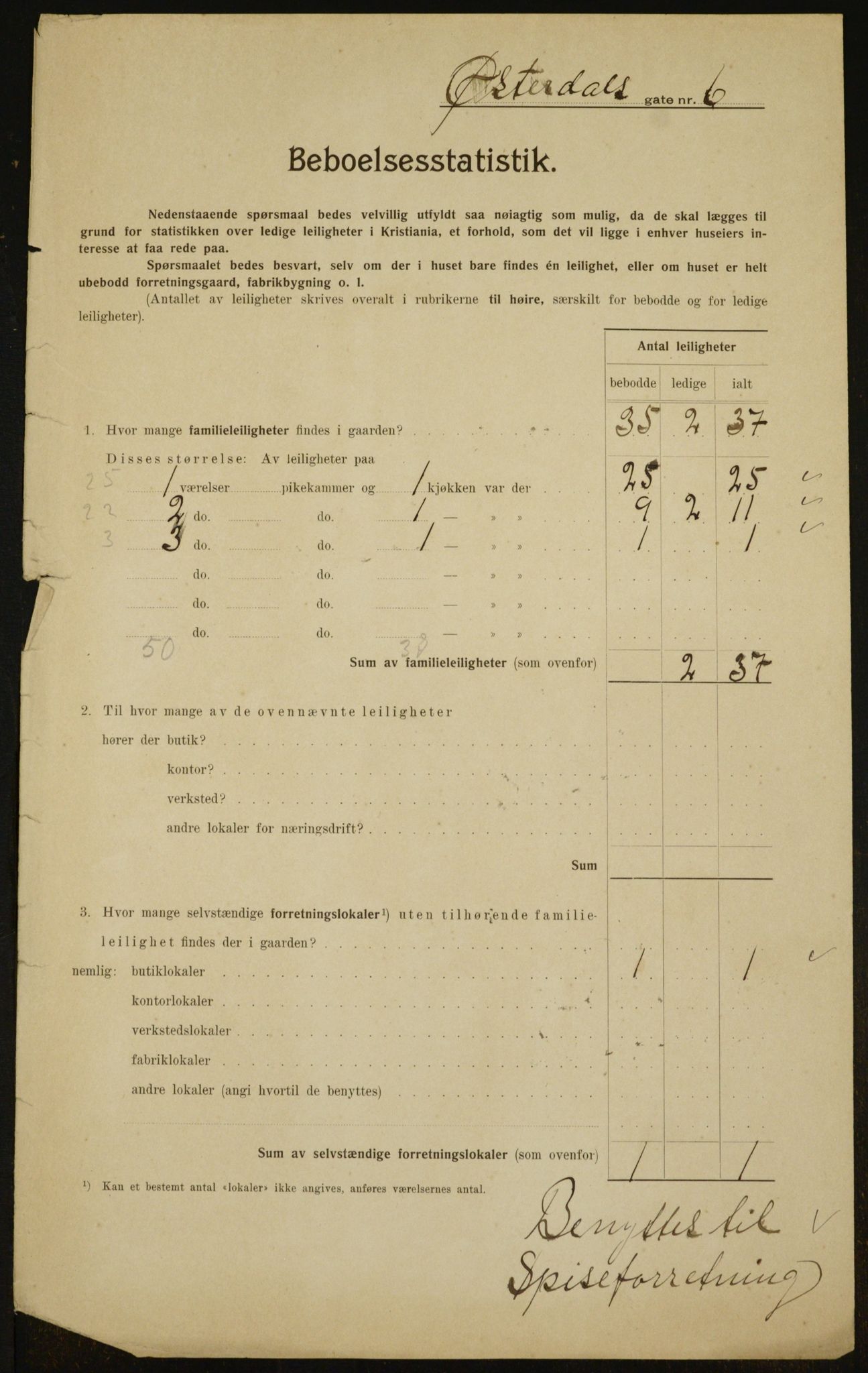 OBA, Municipal Census 1910 for Kristiania, 1910, p. 122392