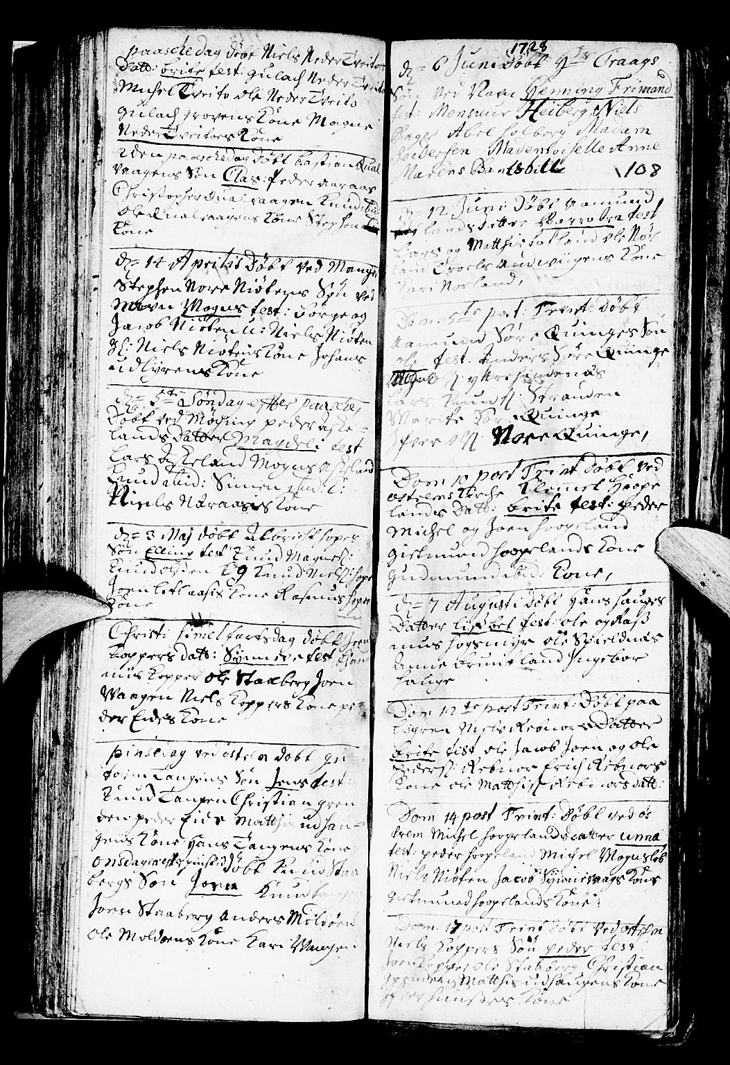 Lindås Sokneprestembete, SAB/A-76701/H/Haa: Parish register (official) no. A 1, 1699-1746, p. 108