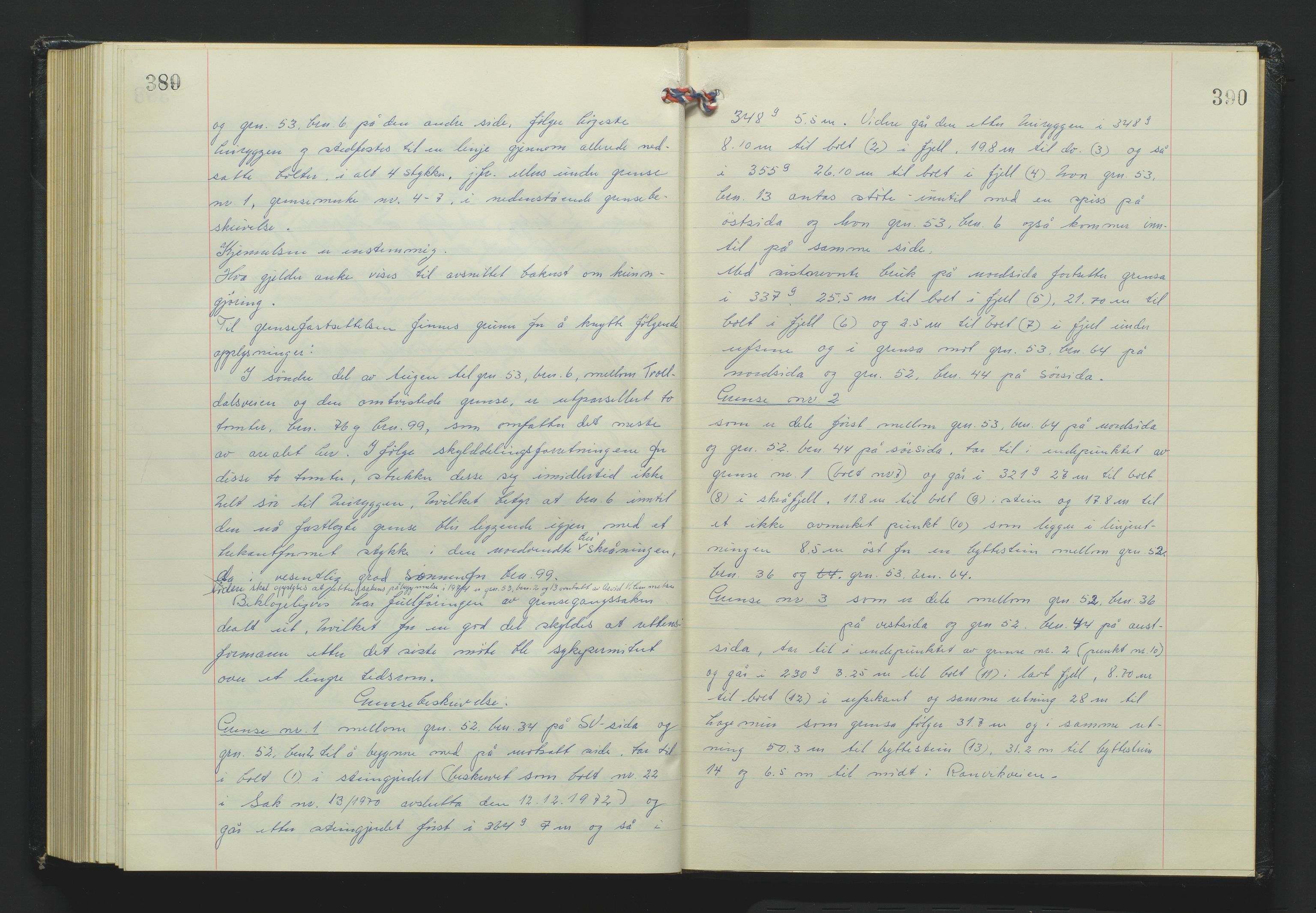 Nedenes jordskifterett, AV/SAK-1541-0007/F/Fa/Fab/L0001/0001: Jordskifterettsbøker / Jordskifterettsbok nr 30 Sand domssokn, med gårdsregister, 1970-1977, p. 389-390