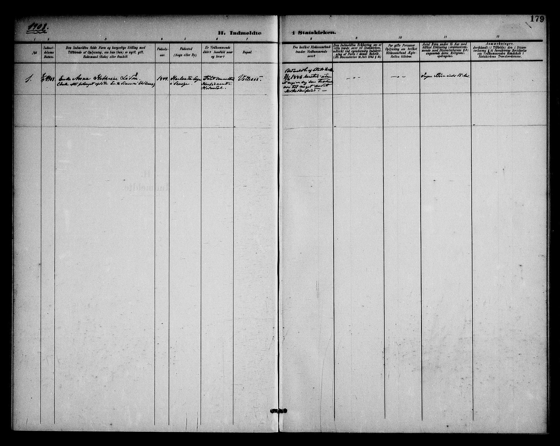 Rødenes prestekontor Kirkebøker, SAO/A-2005/F/Fa/L0011: Parish register (official) no. I 11, 1901-1910, p. 179