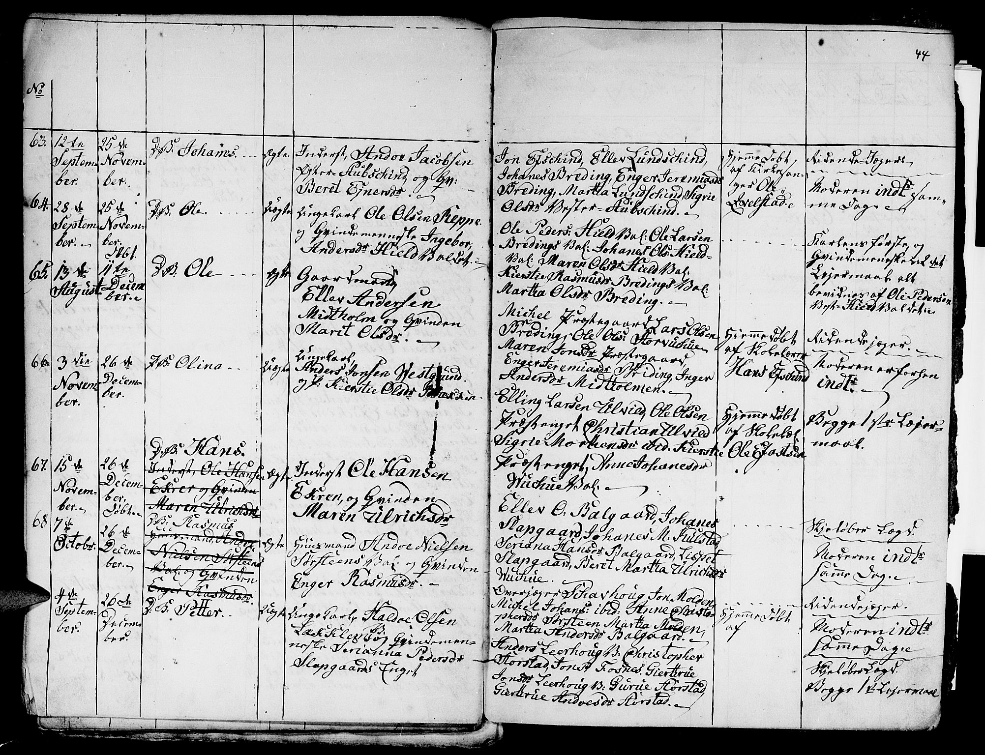 Ministerialprotokoller, klokkerbøker og fødselsregistre - Nord-Trøndelag, AV/SAT-A-1458/724/L0266: Parish register (copy) no. 724C02, 1836-1843, p. 44