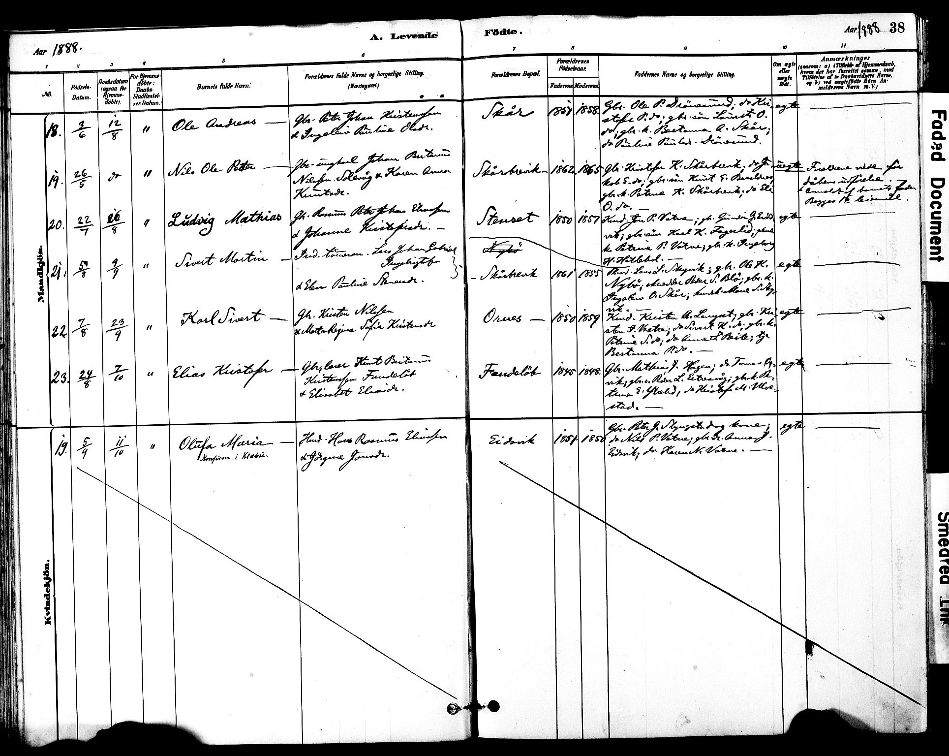 Ministerialprotokoller, klokkerbøker og fødselsregistre - Møre og Romsdal, AV/SAT-A-1454/525/L0374: Parish register (official) no. 525A04, 1880-1899, p. 38