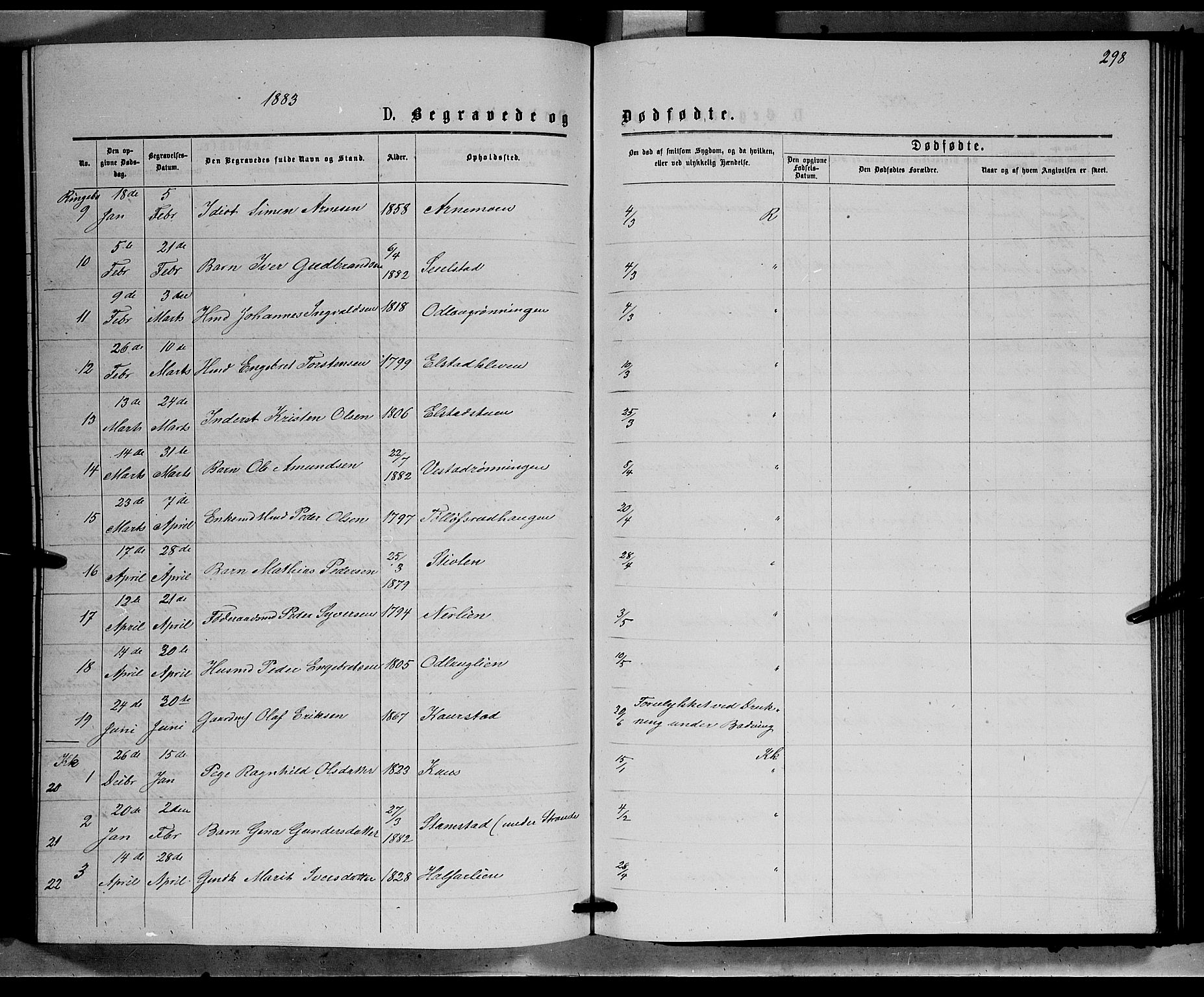 Ringebu prestekontor, SAH/PREST-082/H/Ha/Hab/L0006: Parish register (copy) no. 6, 1880-1898, p. 298