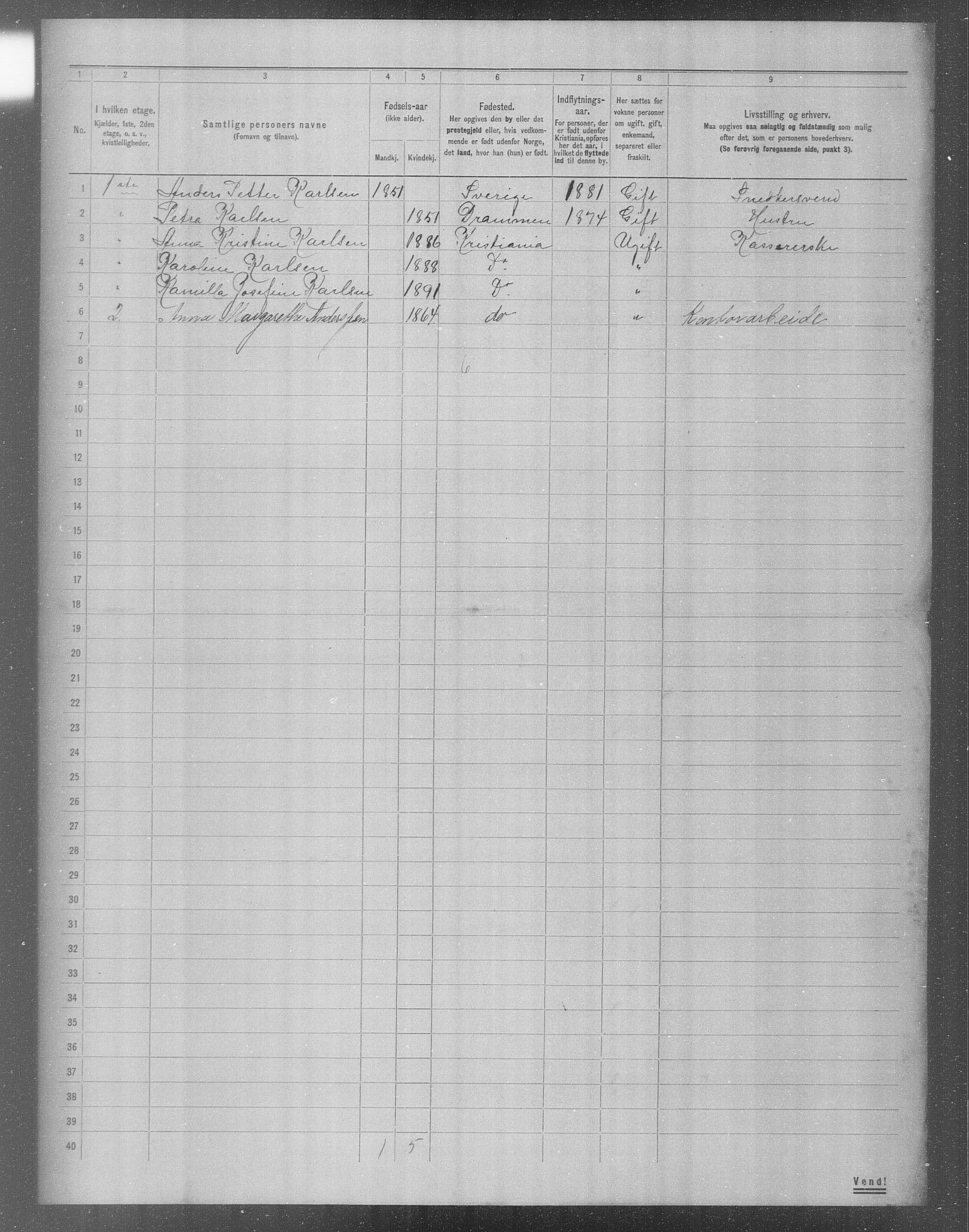 OBA, Municipal Census 1904 for Kristiania, 1904, p. 11323