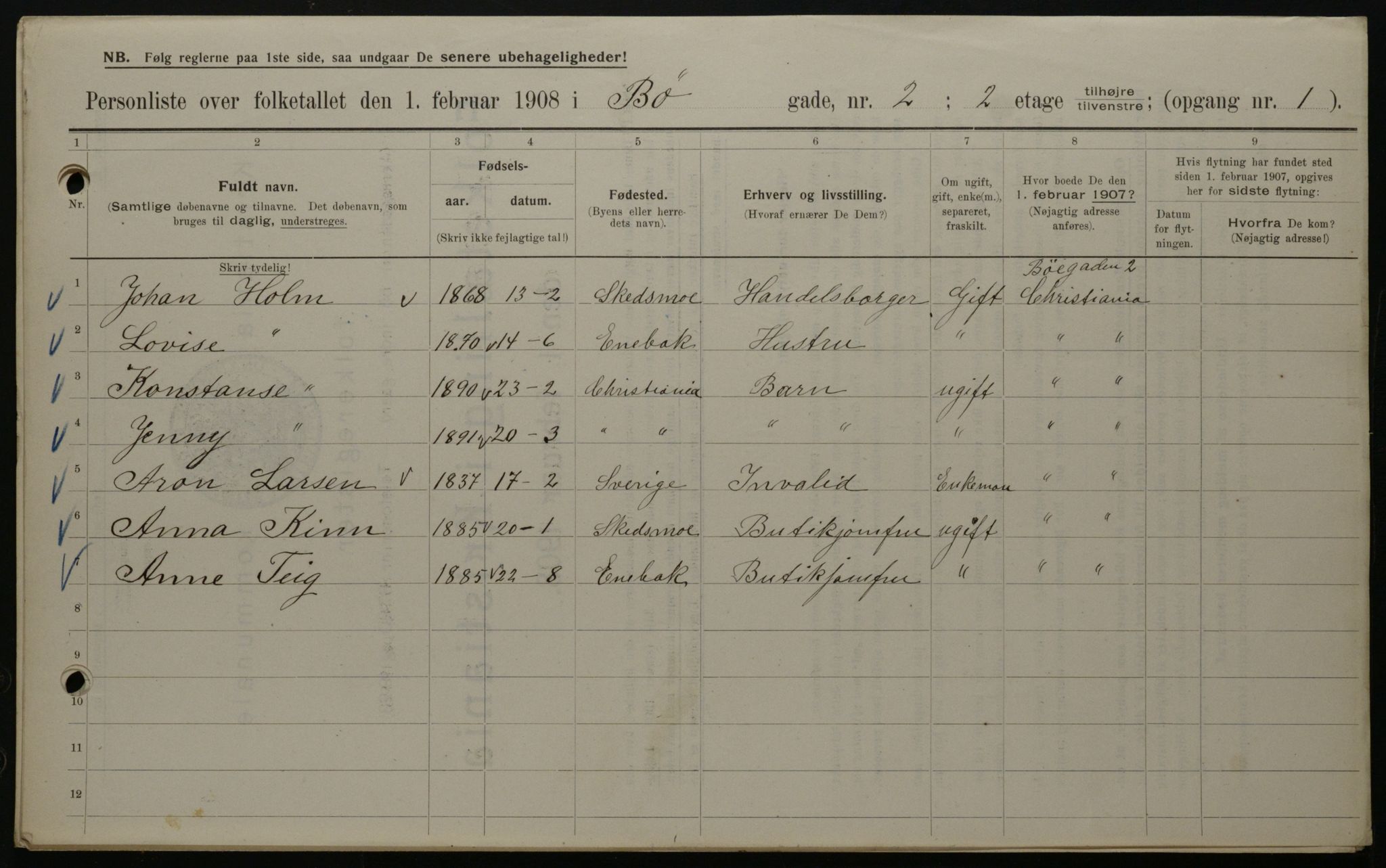 OBA, Municipal Census 1908 for Kristiania, 1908, p. 10466