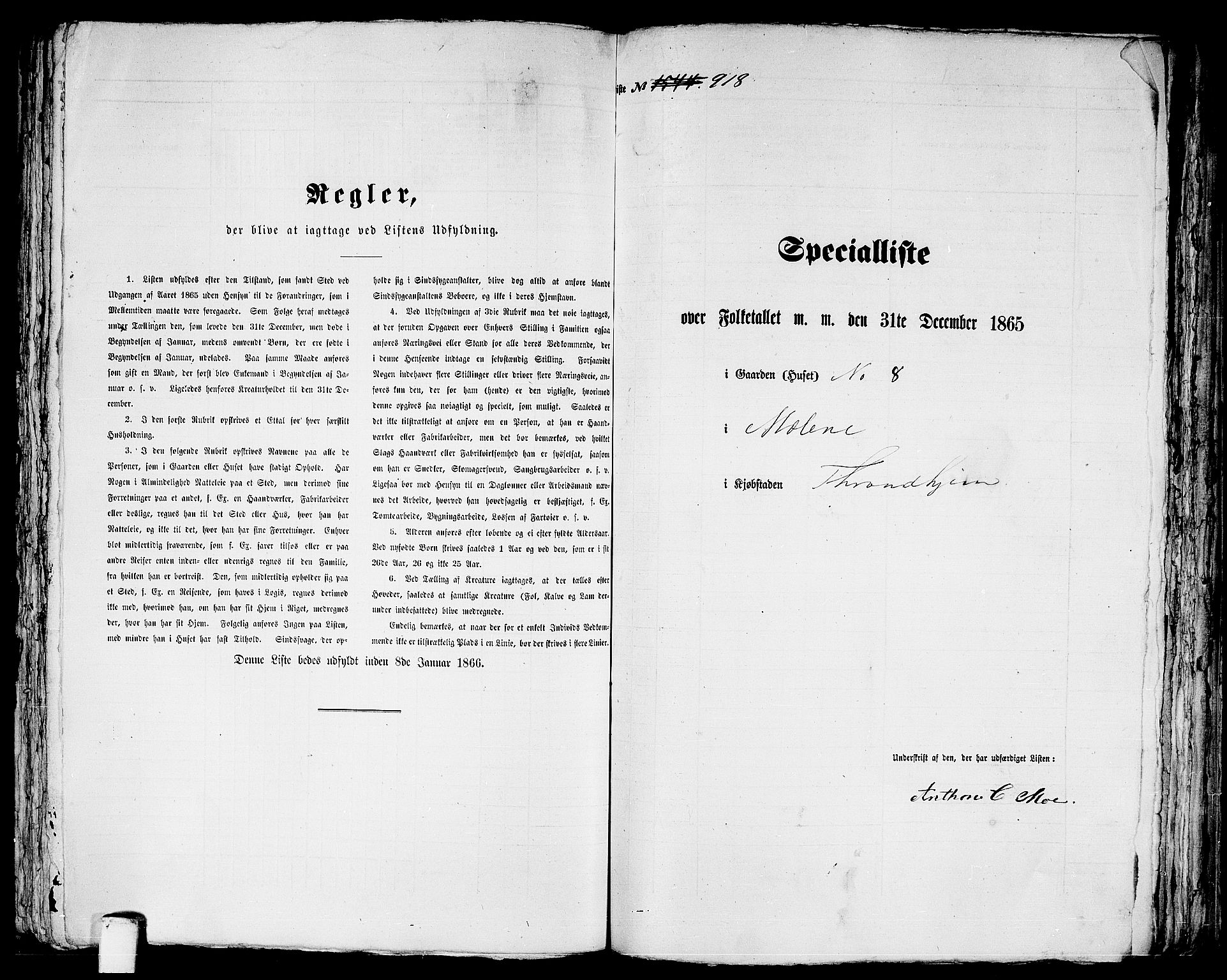 RA, 1865 census for Trondheim, 1865, p. 1915