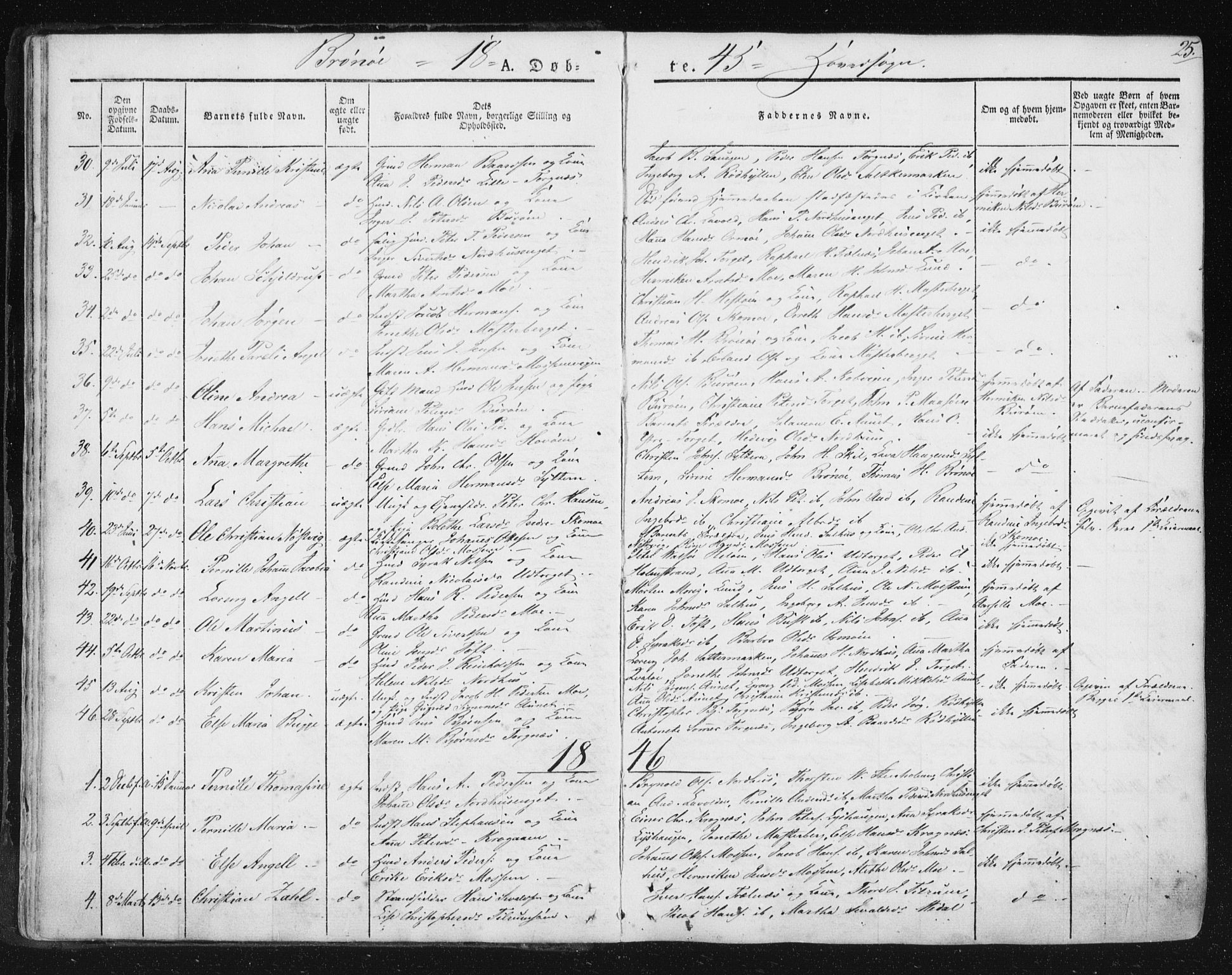 Ministerialprotokoller, klokkerbøker og fødselsregistre - Nordland, SAT/A-1459/813/L0198: Parish register (official) no. 813A08, 1834-1874, p. 25